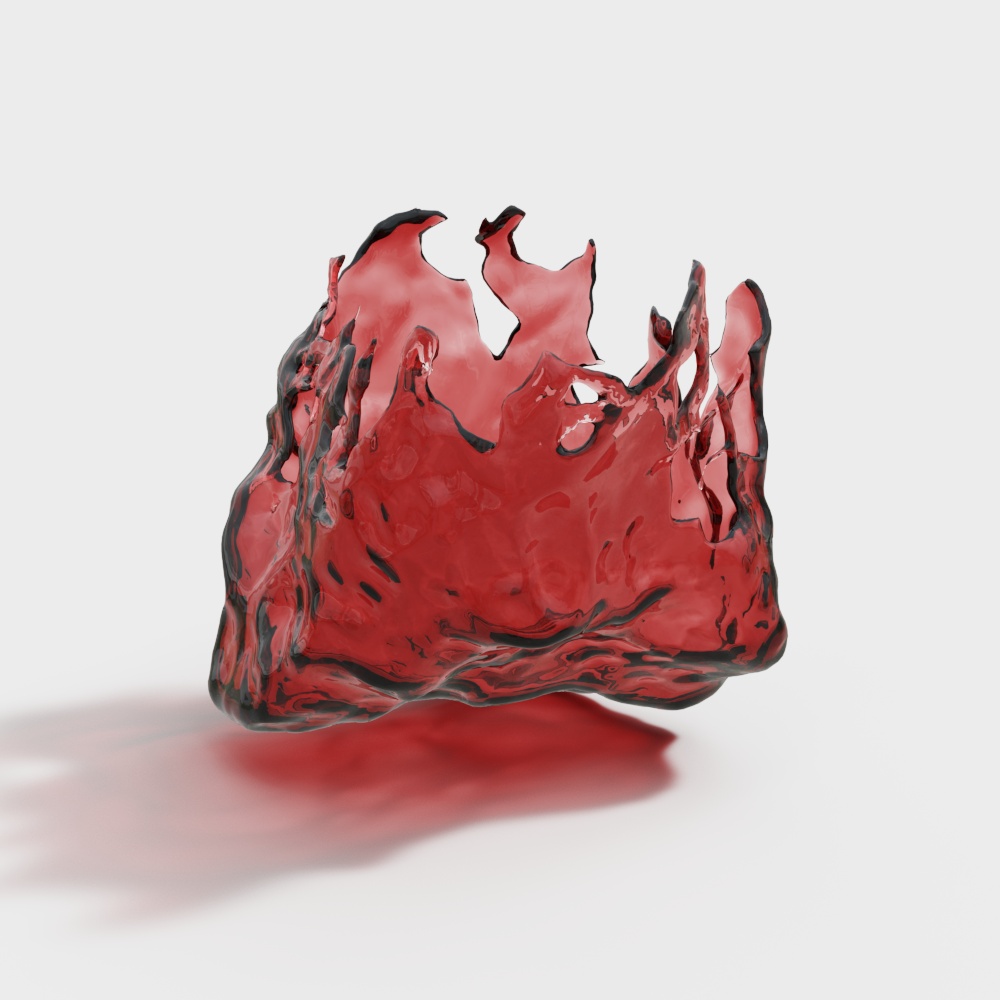 现代彩色玻璃器皿摆件3D模型