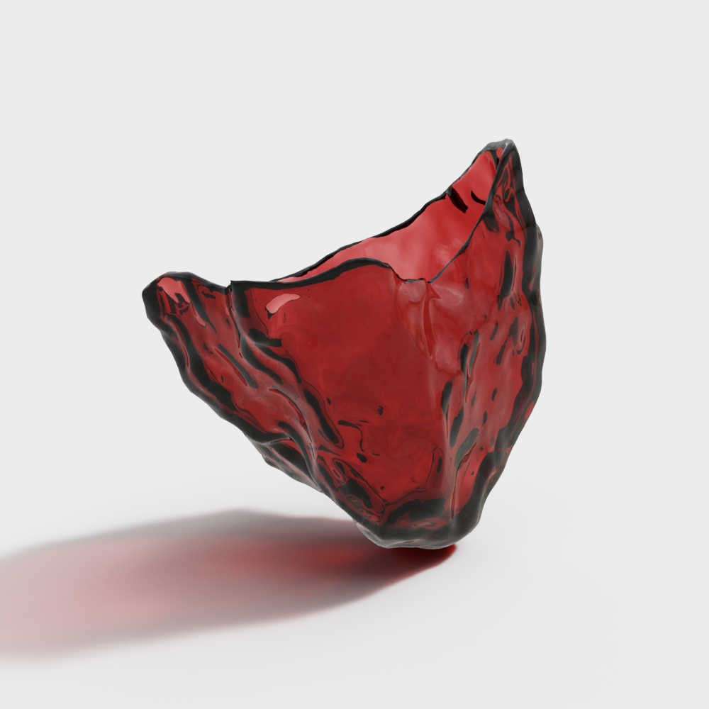 现代彩色玻璃器皿摆件3D模型