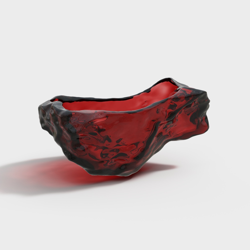 现代彩色玻璃器皿摆件3D模型