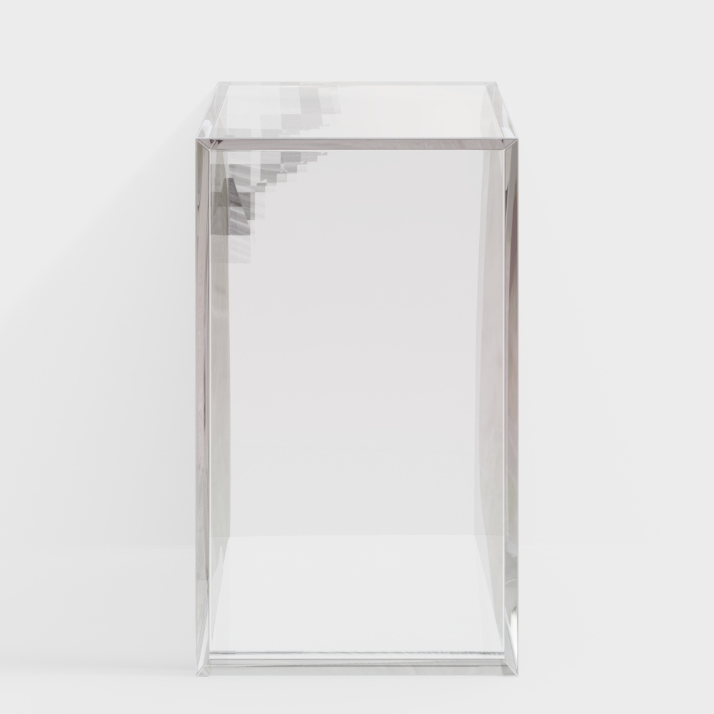 现代渐变玻璃方形边几3D模型