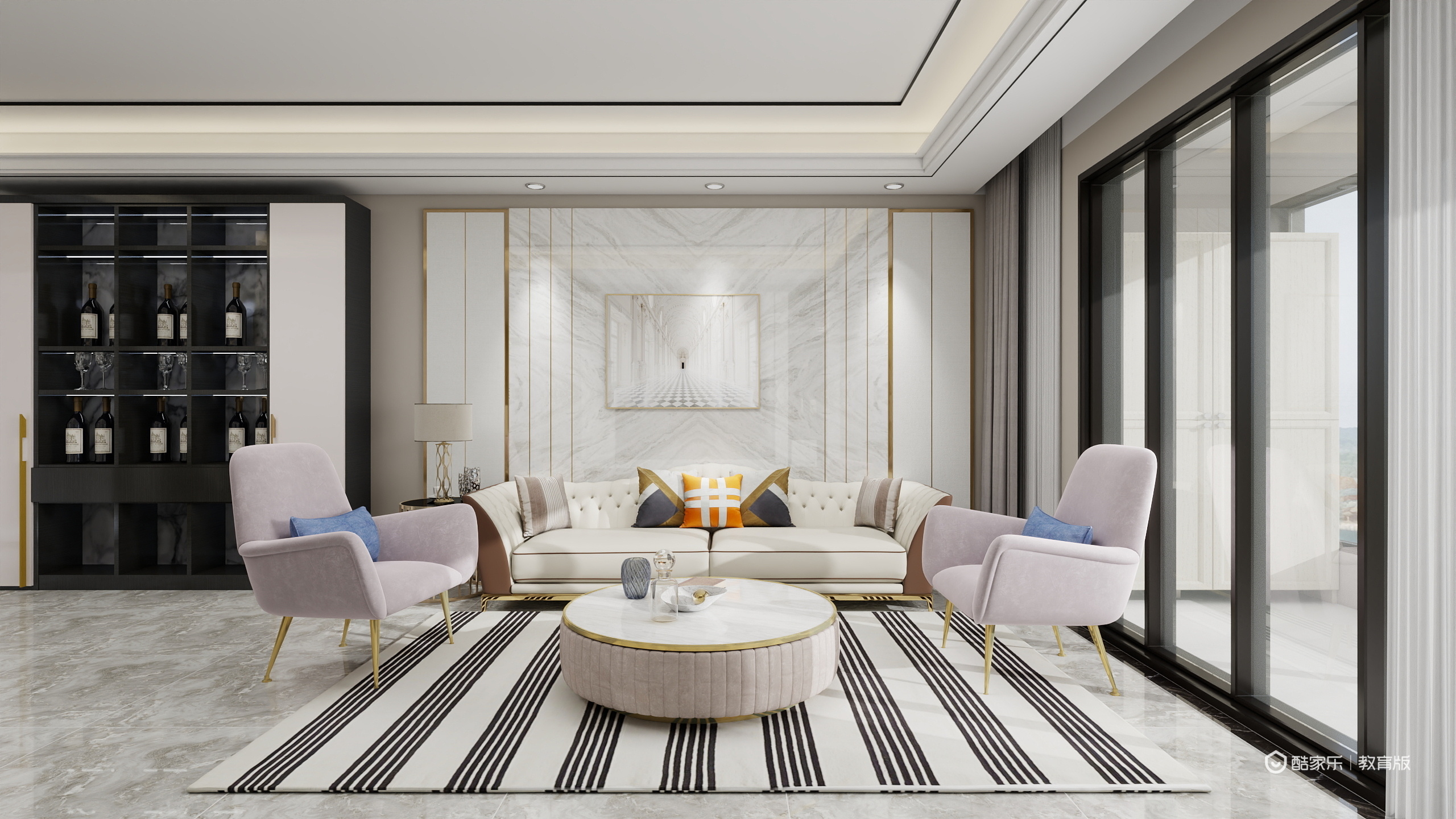 尹赫PNWK-110㎡3室现代轻奢-装修设计方案