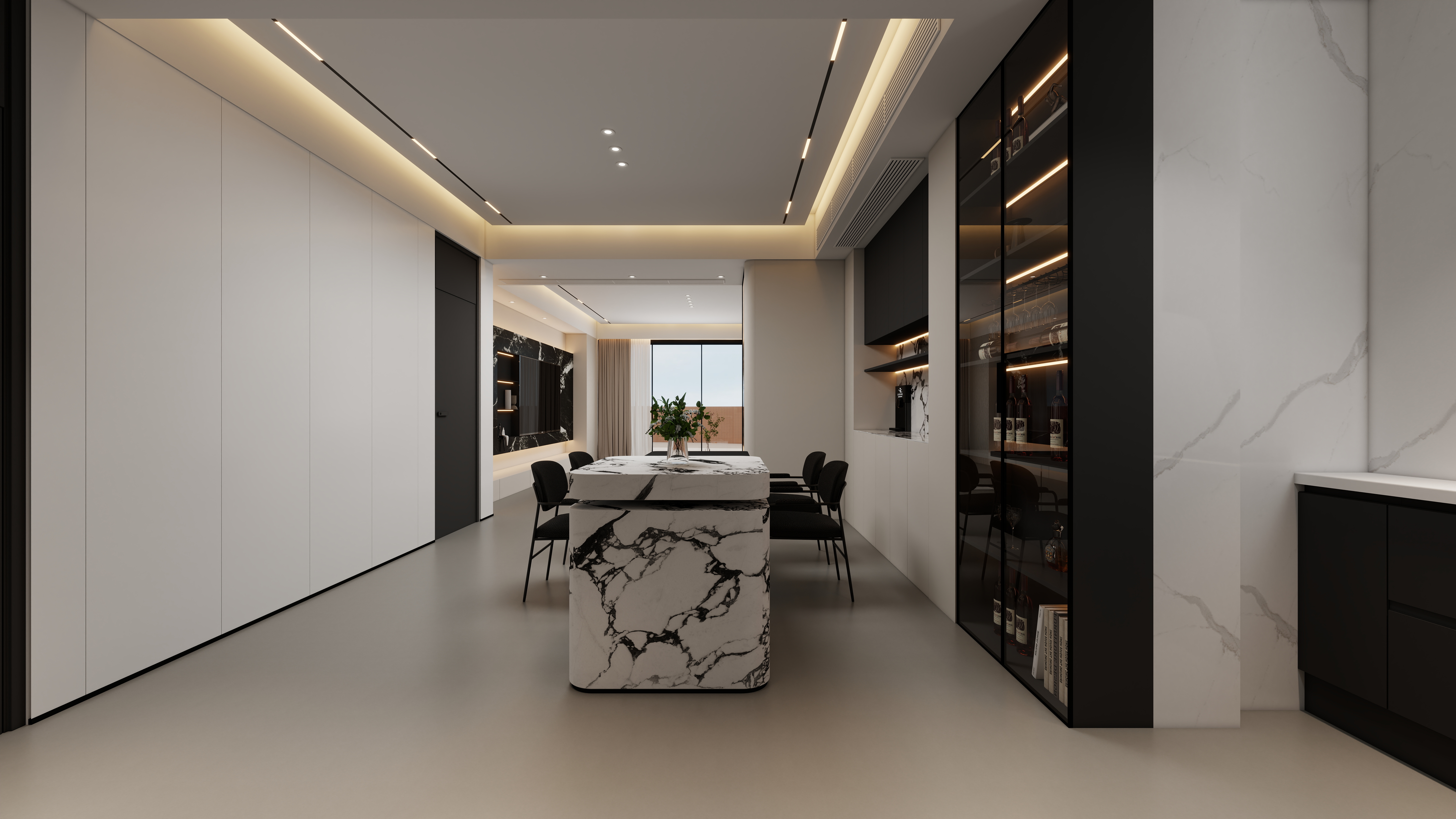 设计师丨胡月平-意式轻奢港式157㎡5室装修效果图