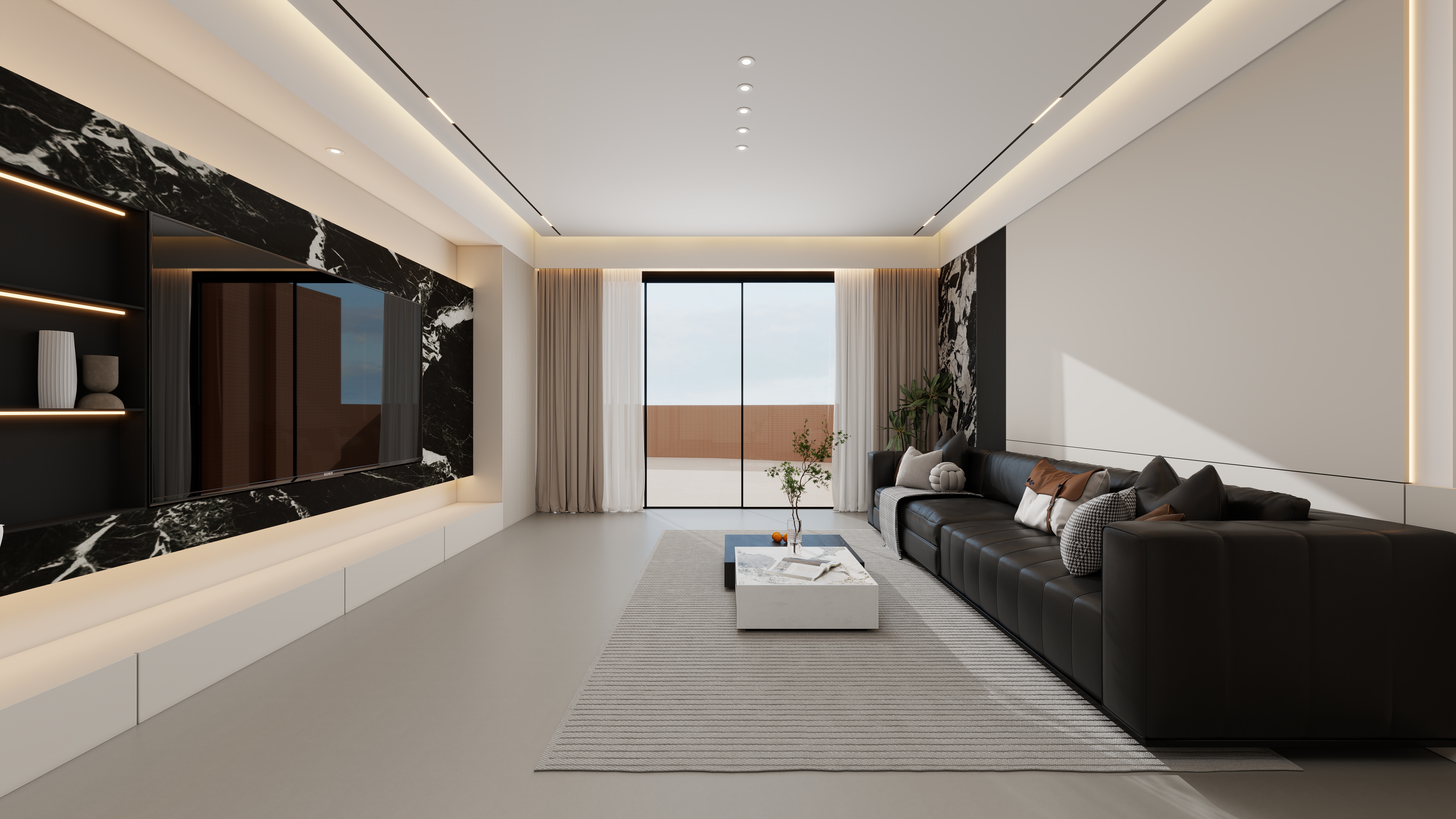 设计师丨胡月平-意式轻奢港式157㎡5室装修效果图