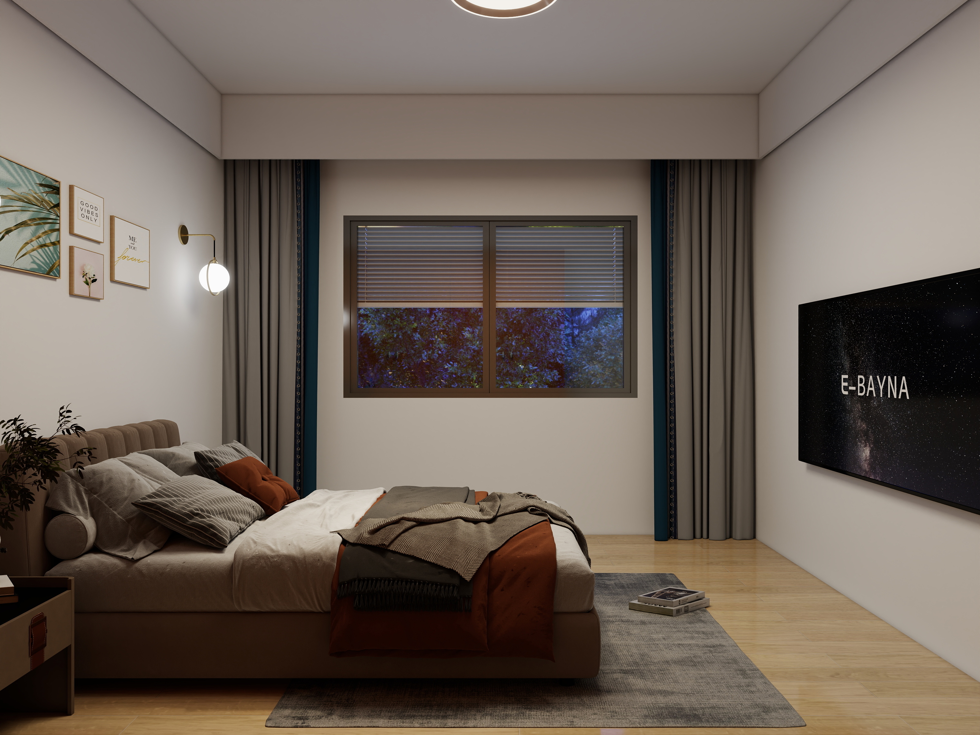 舒豪空间设计-三优花园现代简约118㎡4室装修效果图