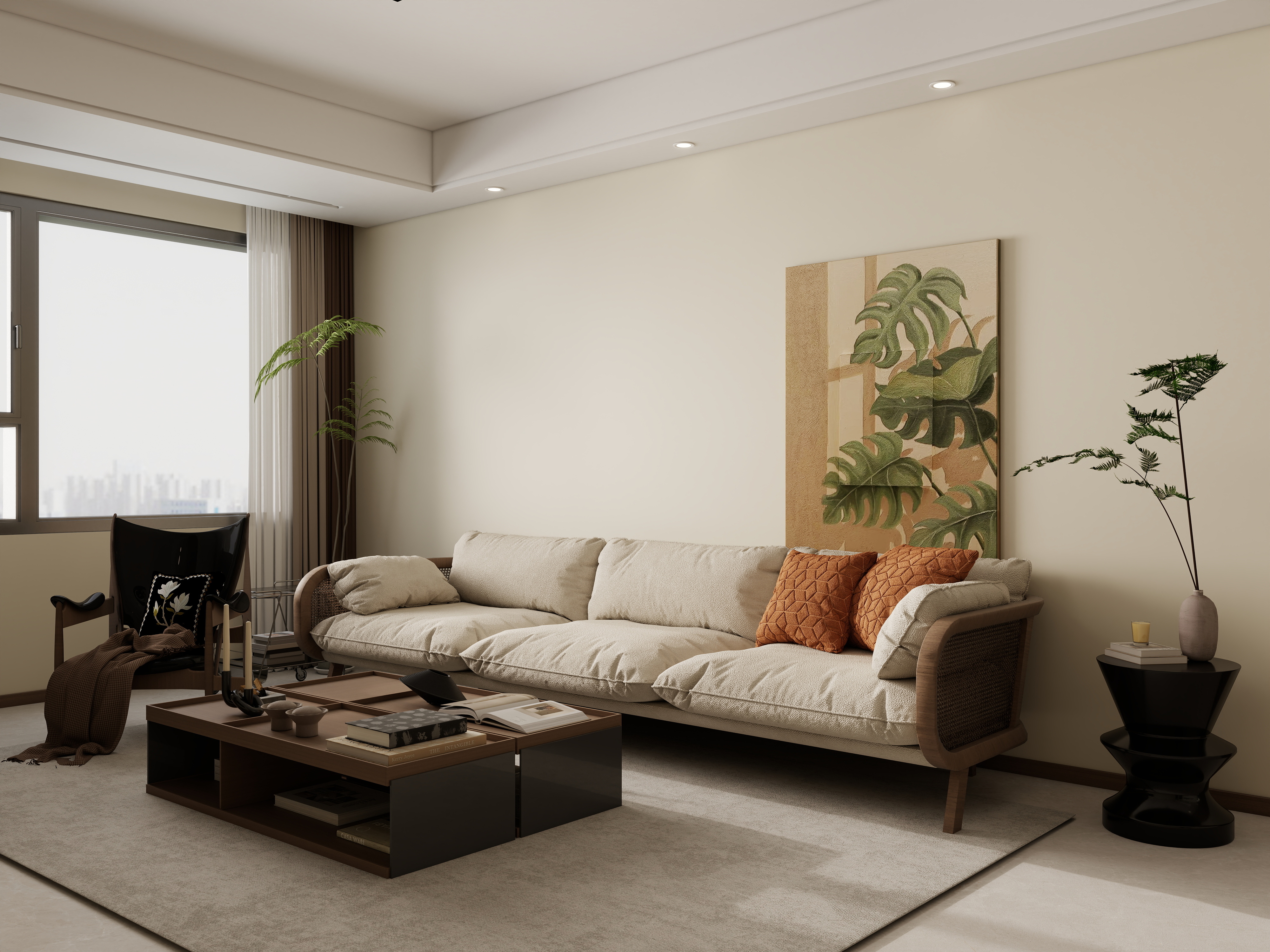 庄育霖-明玥春江94平原木中古风3室装修效果图