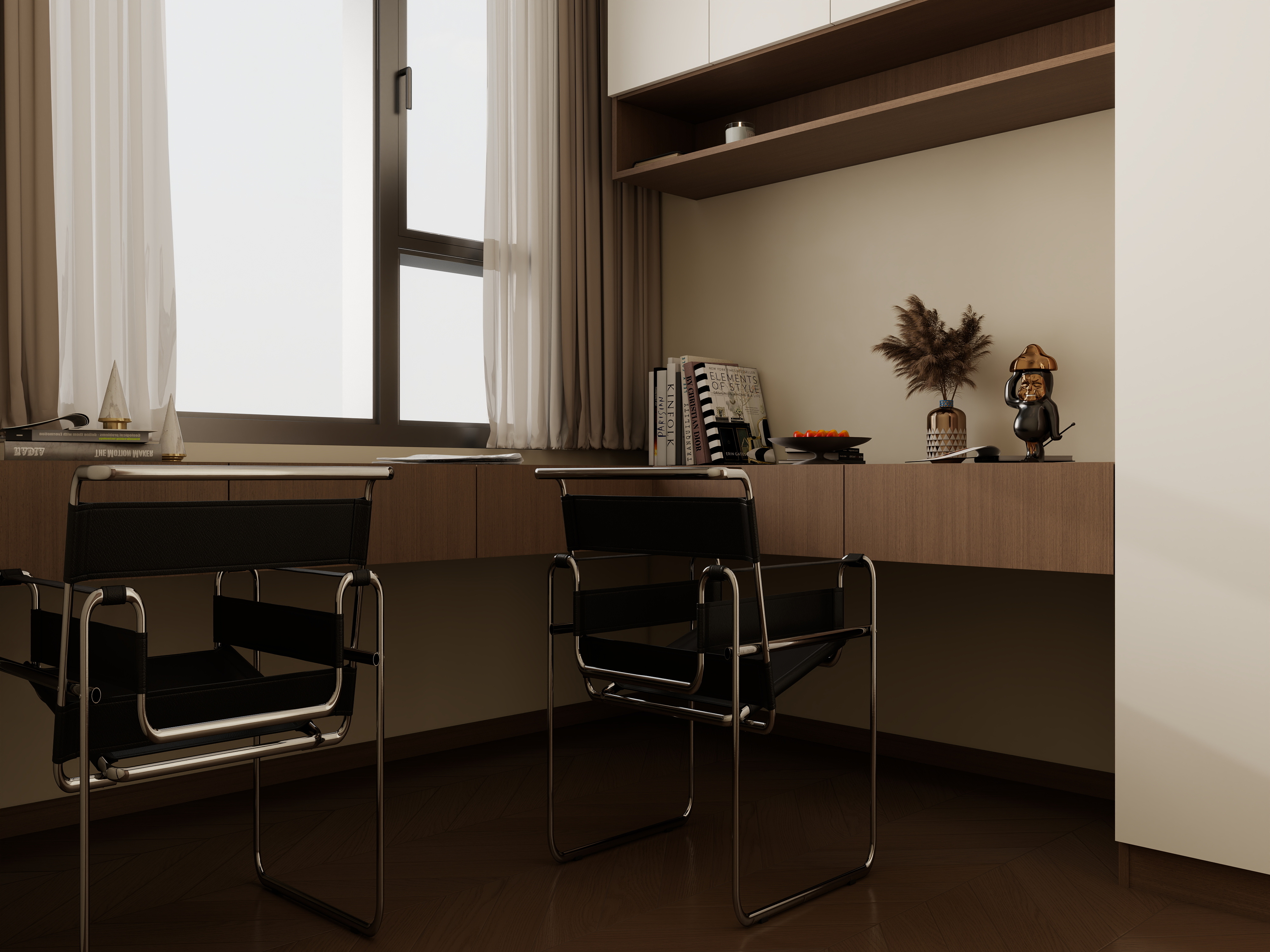 庄育霖-明玥春江94平原木中古风3室装修效果图