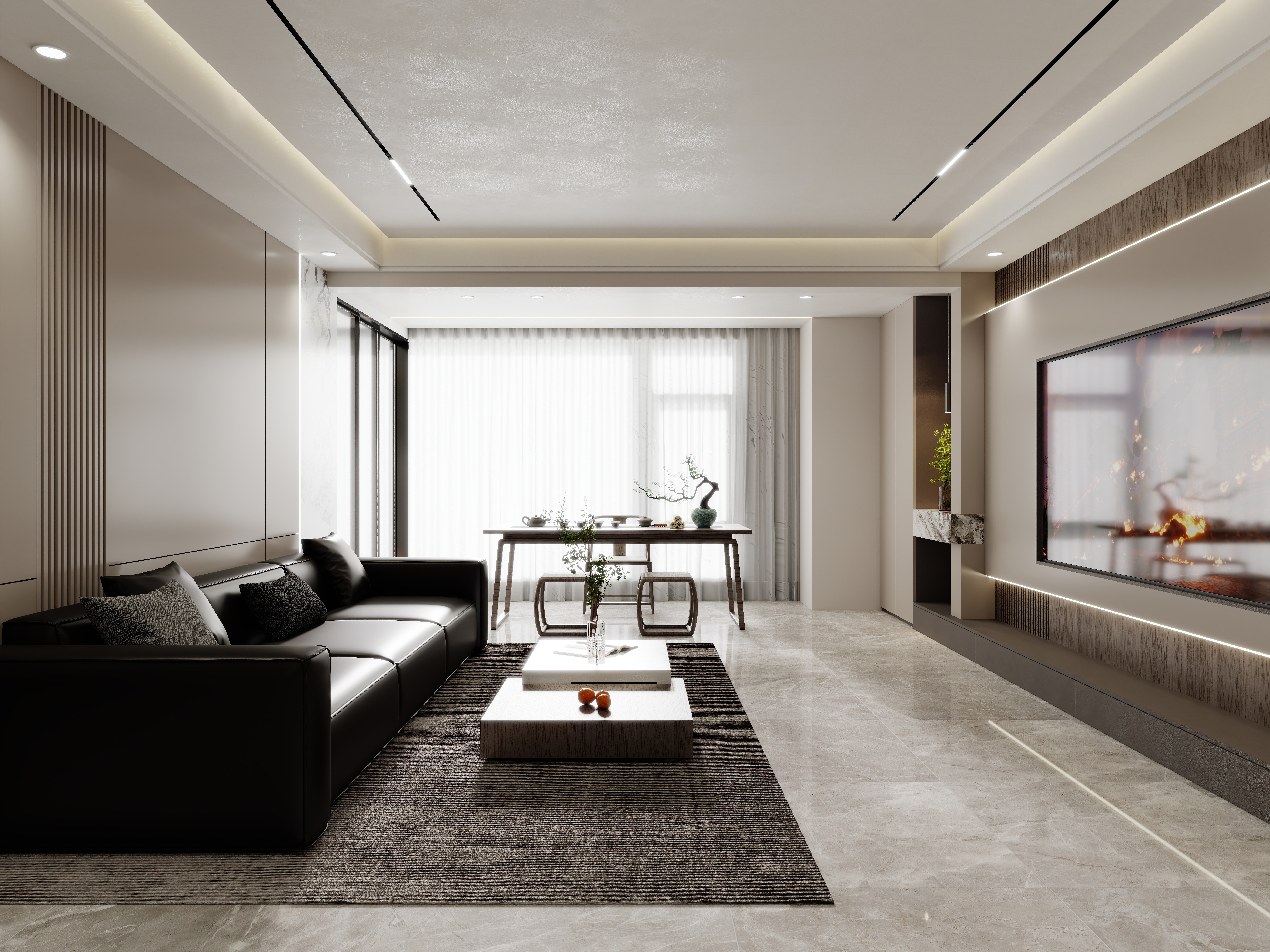 壹诺设计工作室-135㎡3室-现代简约装修效果图