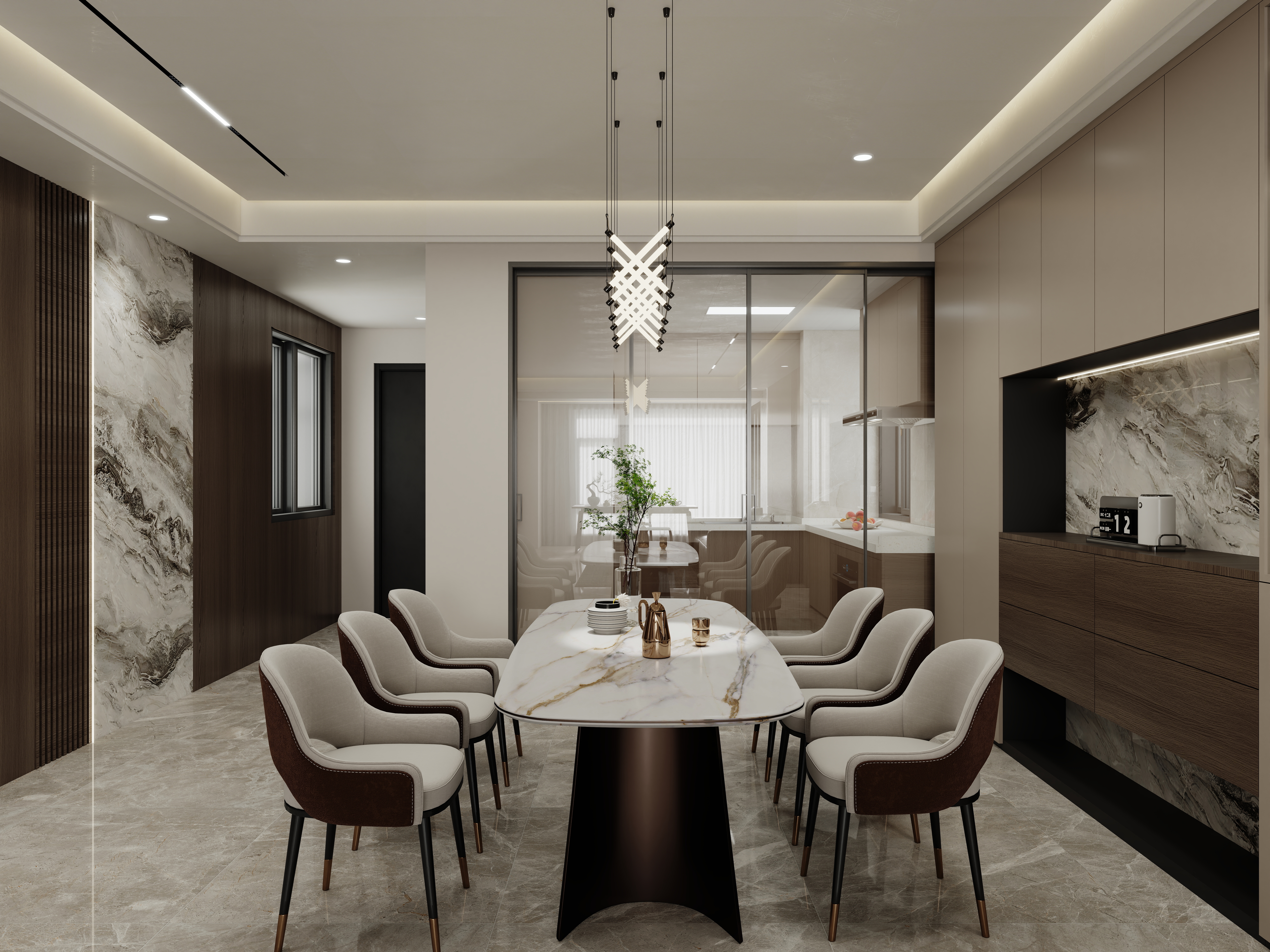 壹诺设计工作室-115㎡3室-意式简约 装修效果图