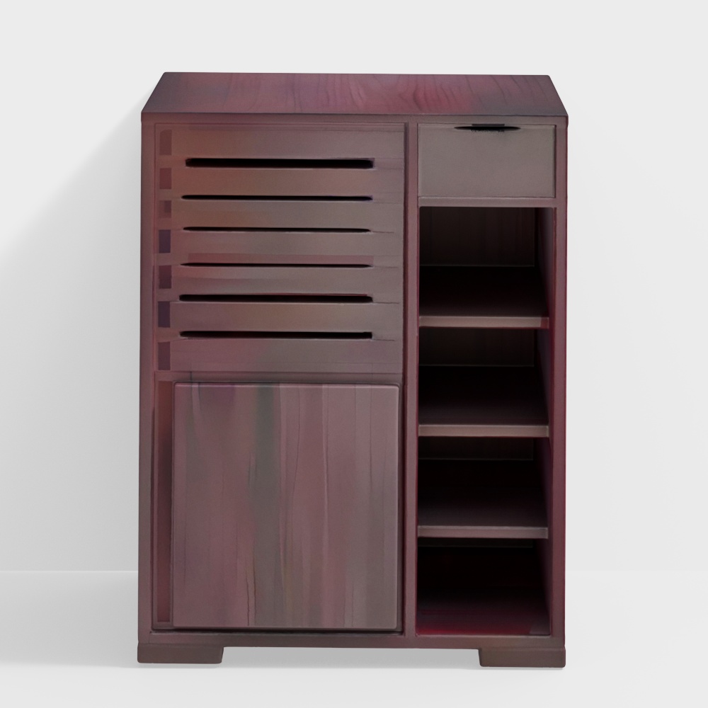 Madden 14 Pair Shoe Rack in Mahogany3D模型