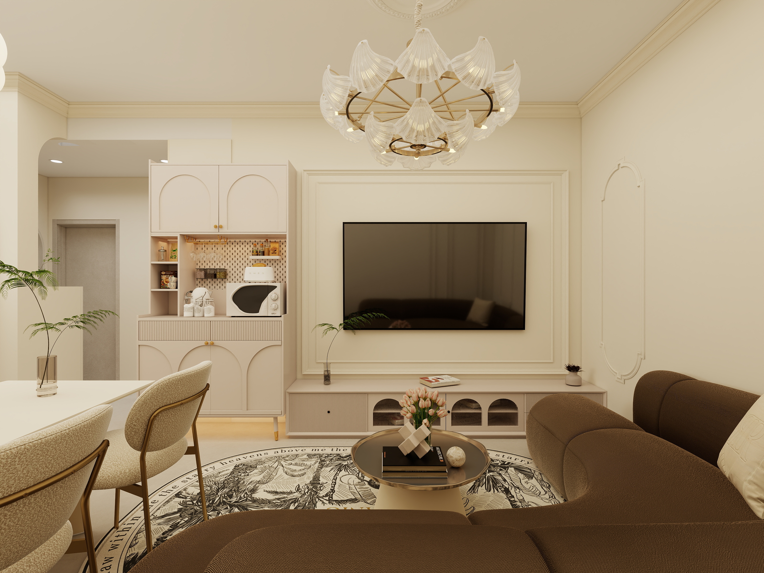 逆行舟静深流-雅荷苑莲城国际12号楼64㎡2室装修效果图