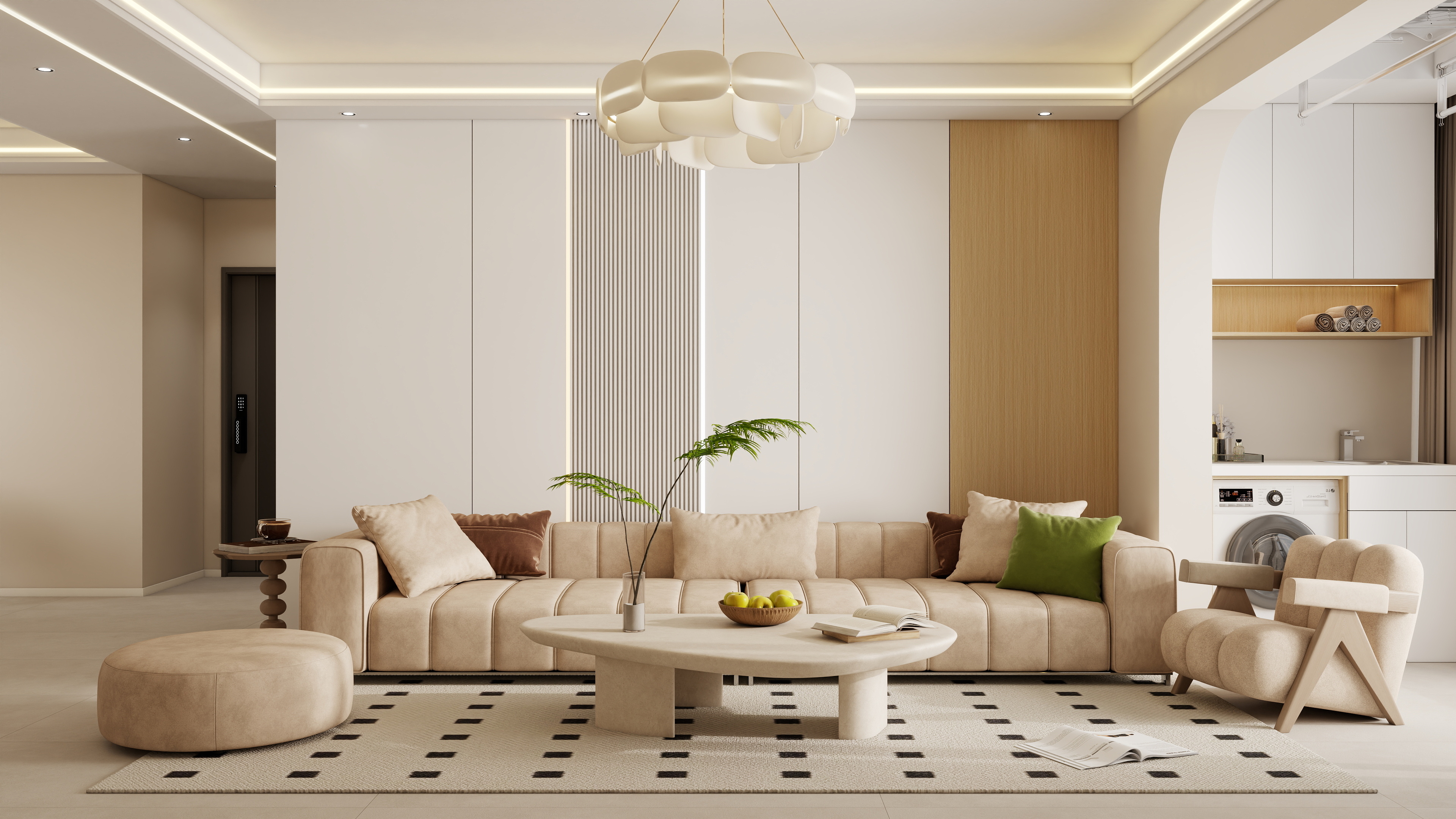 庄育霖-馨宇丽都123平奶油原木风3室-装修设计方案