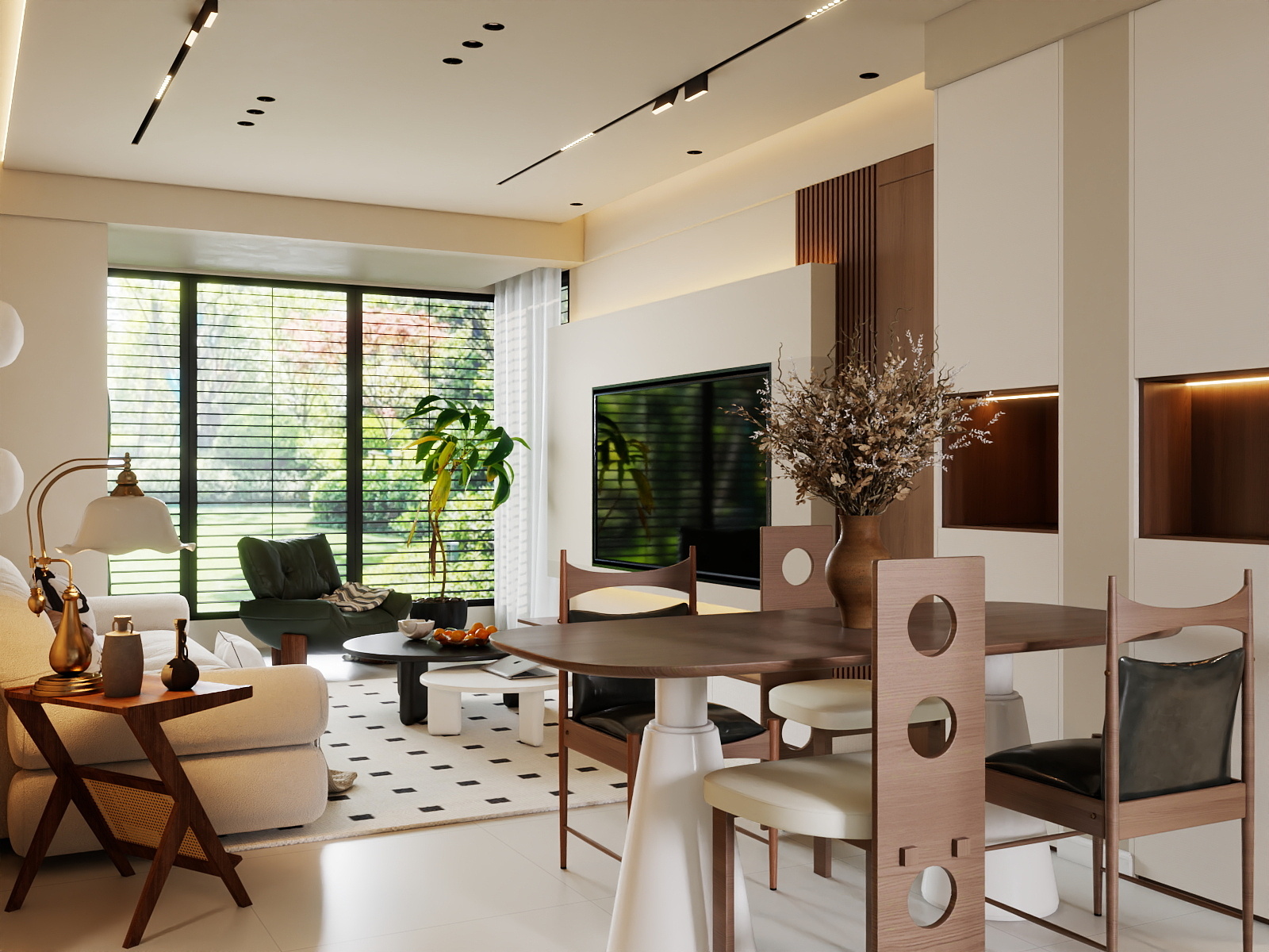 天邻国际设计工程-中古风格酷家乐成套案例-副本-装修设计方案