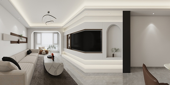 宵尧设计-窦官安置房110户型现代黑白灰-装修设计方案