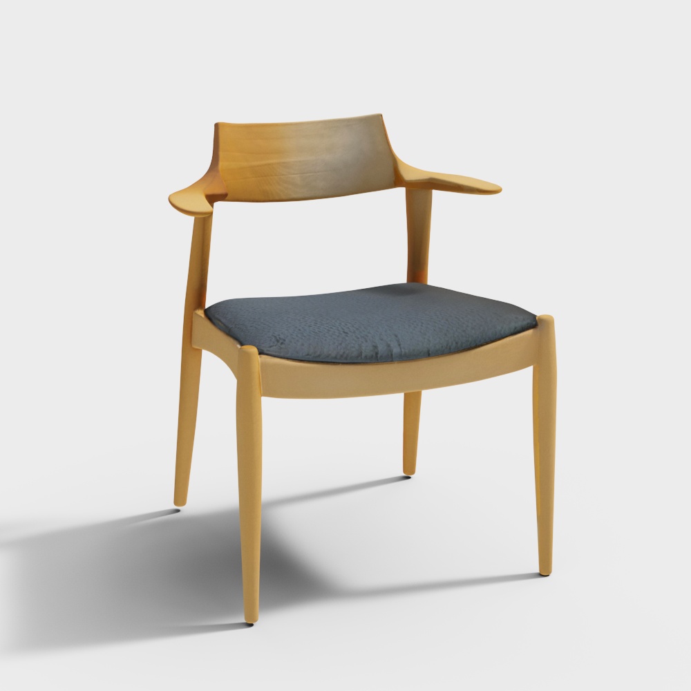 White Wood  chair3D模型
