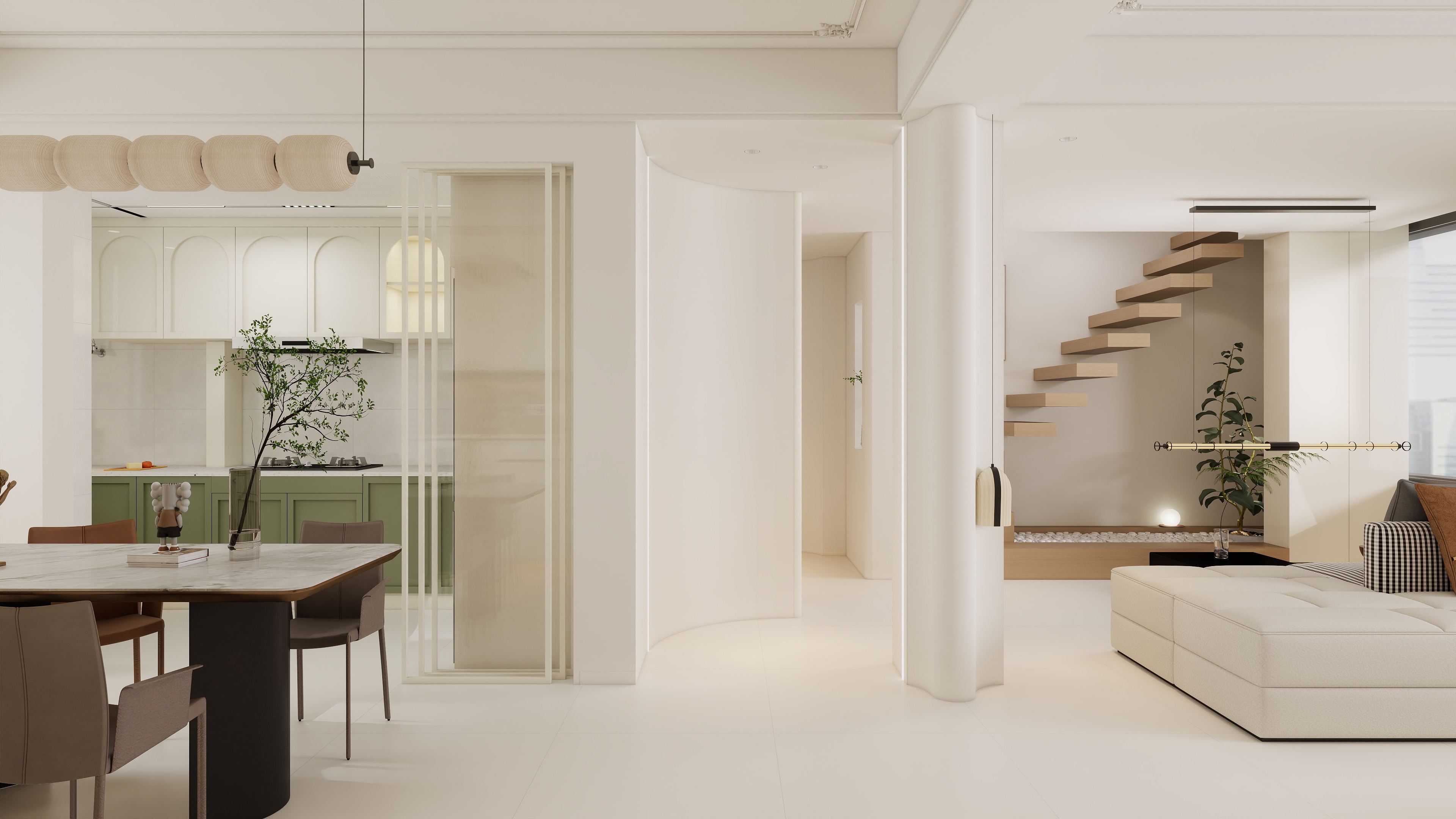 渐层-87㎡1室奶油双层-装修设计方案