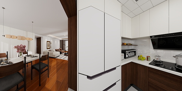 @我是小周周-柚木地板两房两厅+厨房+阁楼-装修设计方案