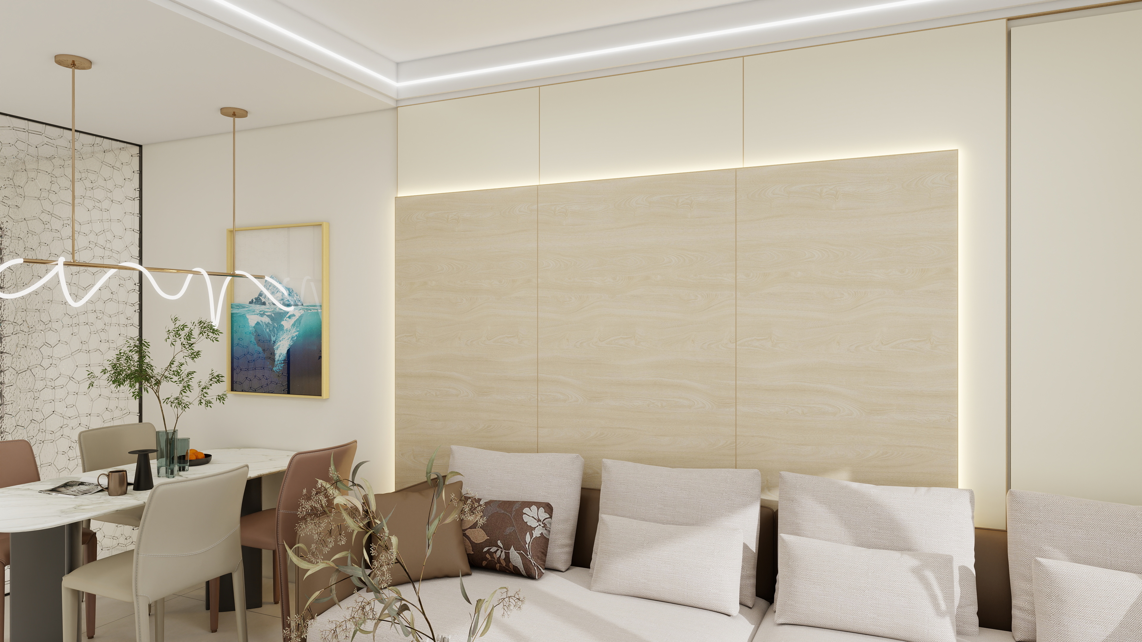 艺辉设计工作室-盛世桃源现代简约52㎡1室-装修设计方案