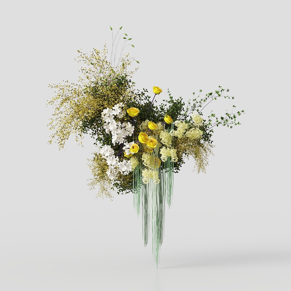 现代婚礼花艺美陈  3D模型