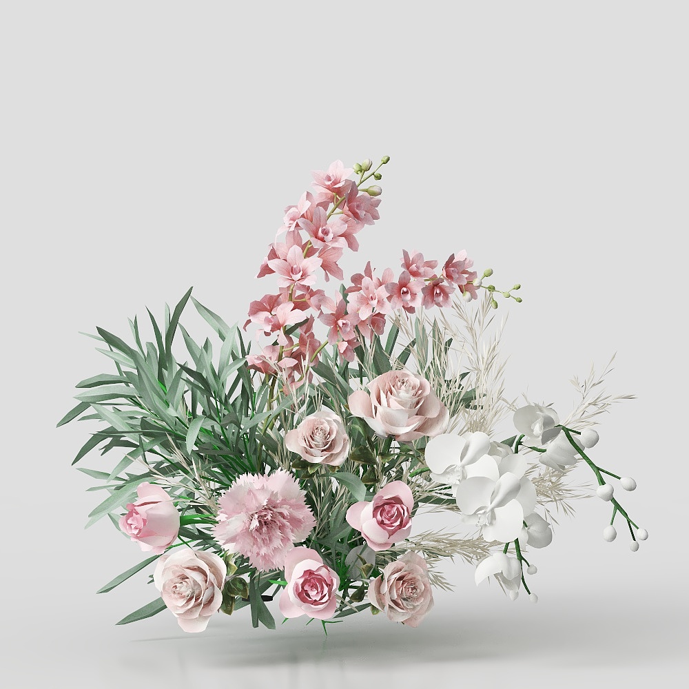 现代婚礼花艺美陈  3D模型