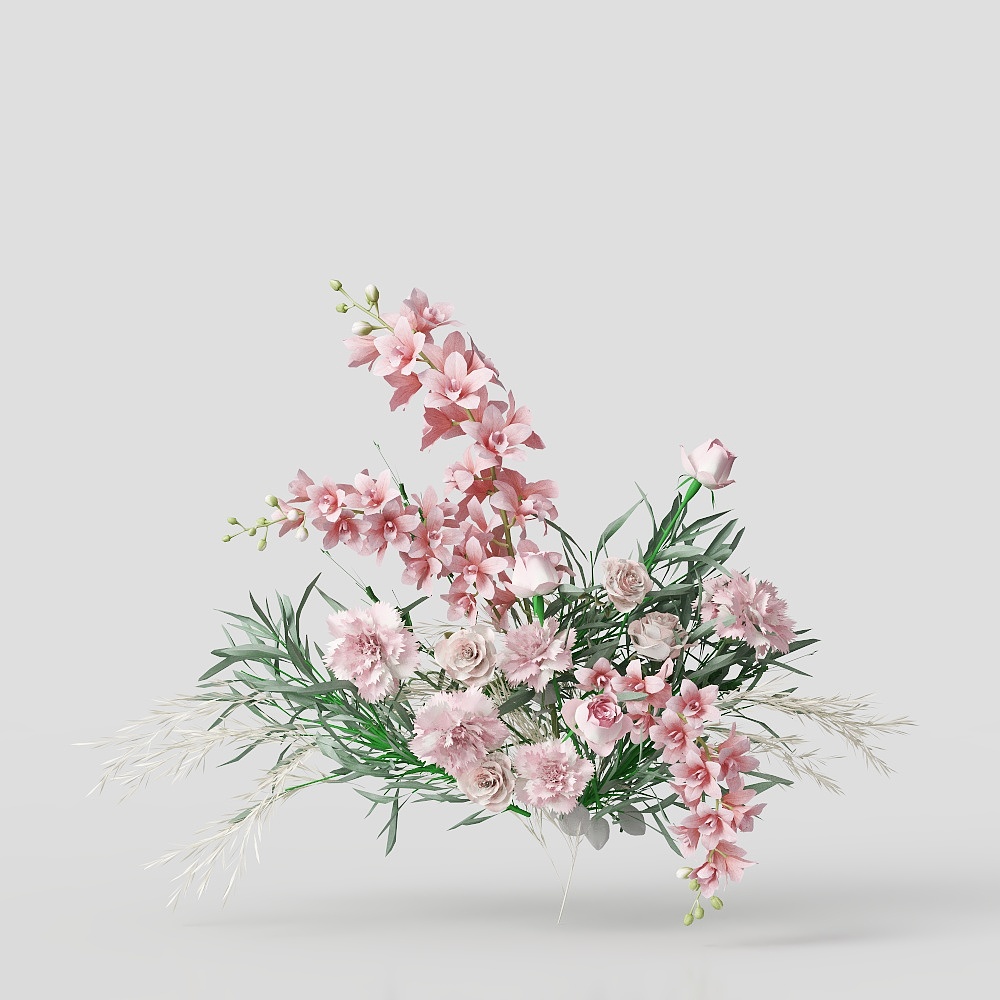 现代婚礼花艺美陈  3D模型