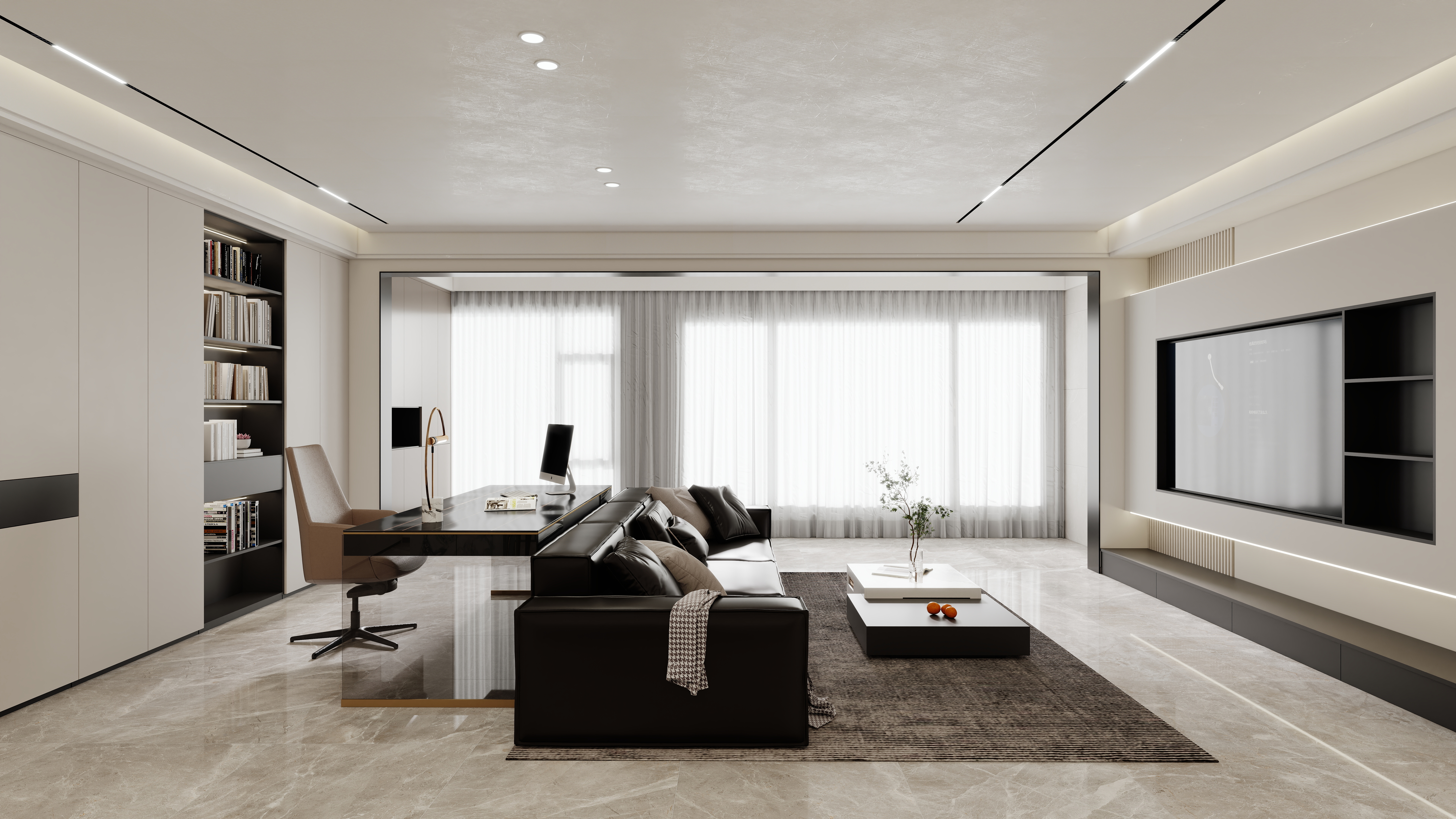 壹诺设计工作室-148㎡4室-现代简约风装修效果图