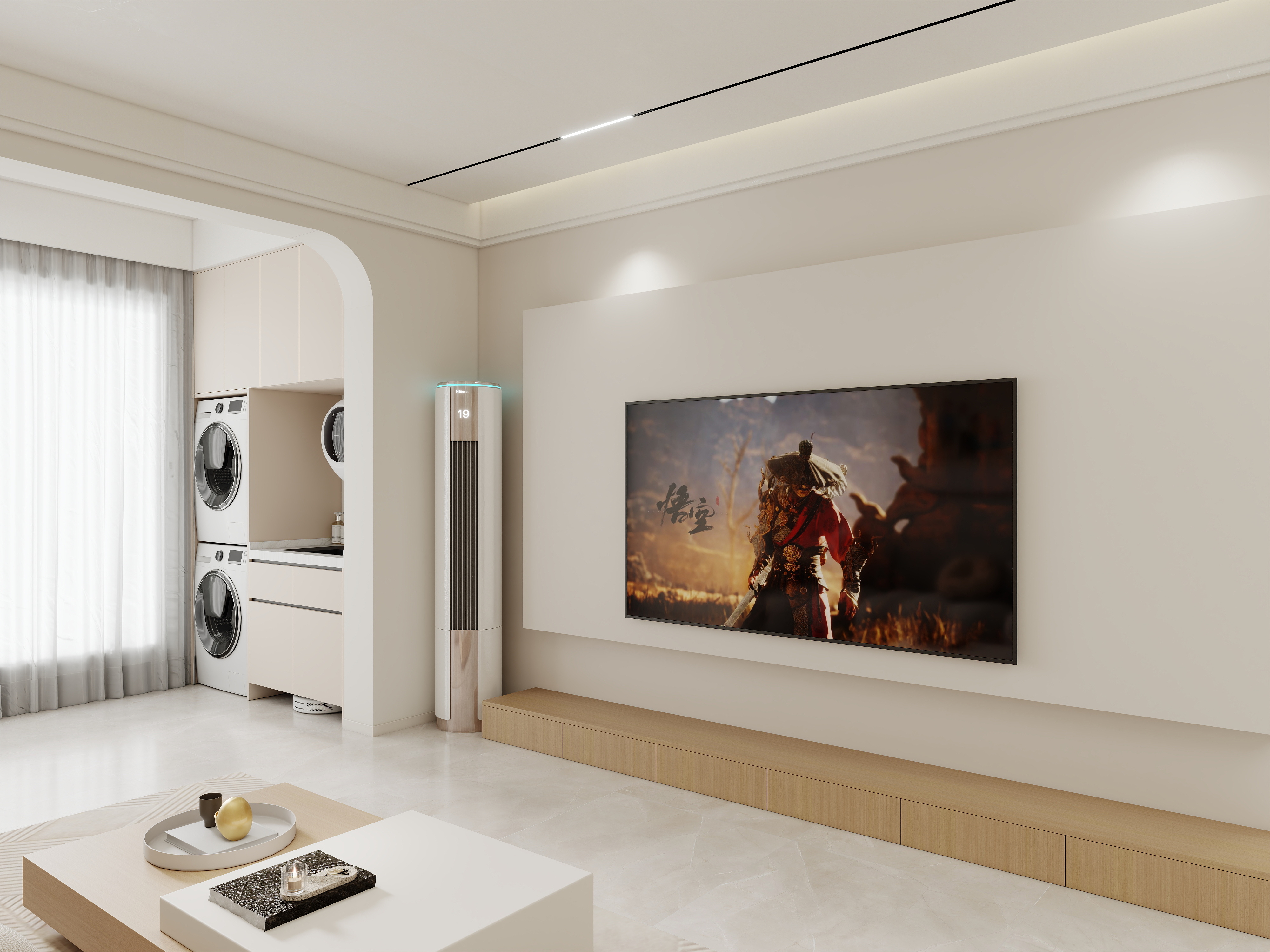 壹诺设计工作室-115㎡2室-奶油风 装修效果图