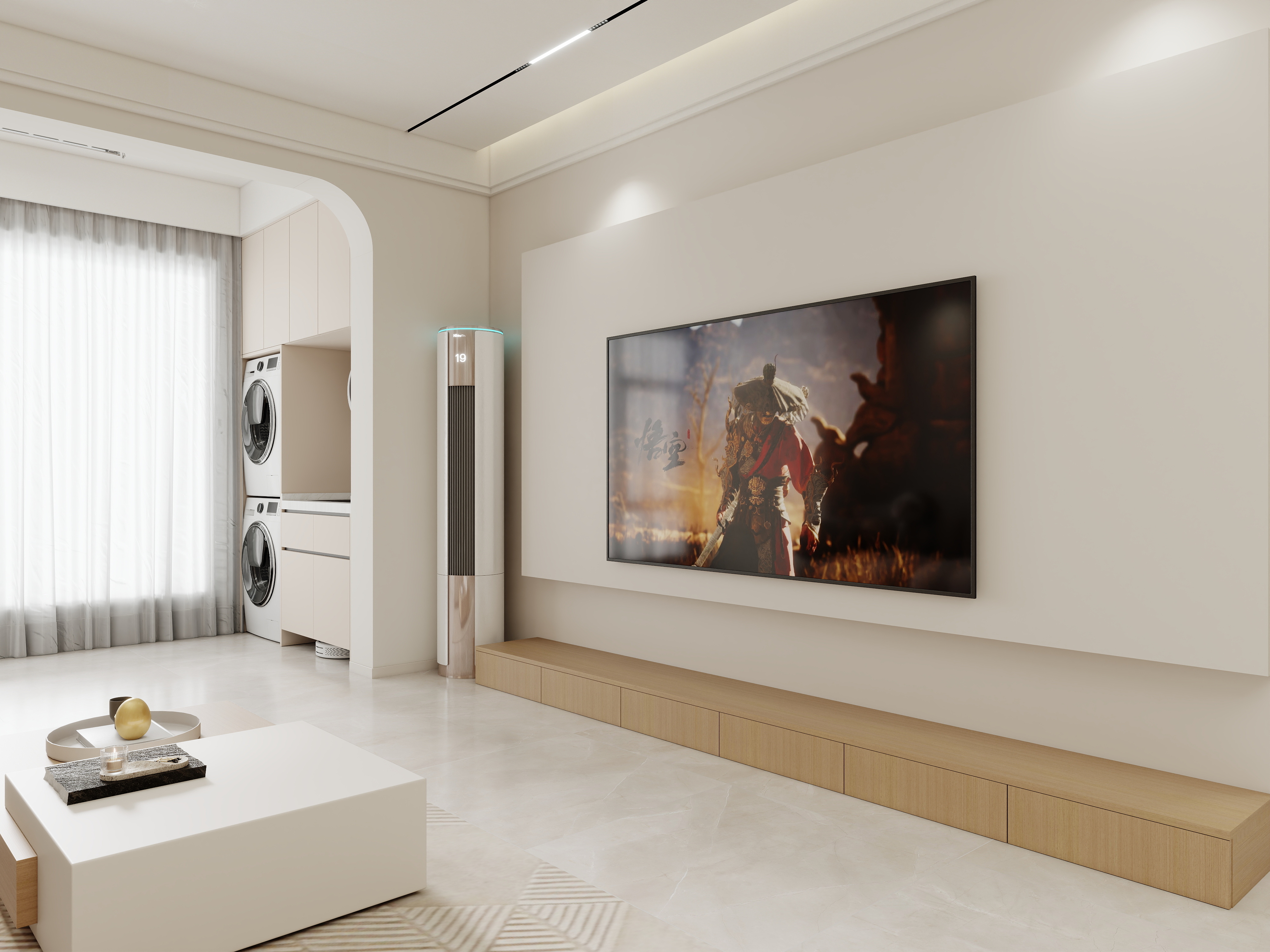 壹诺设计工作室-117㎡2室-奶油风 装修效果图