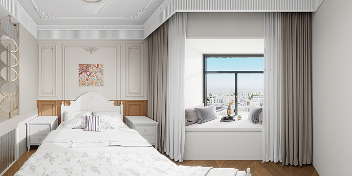 提灯照山河-兰州110-法式奶油-装修设计方案