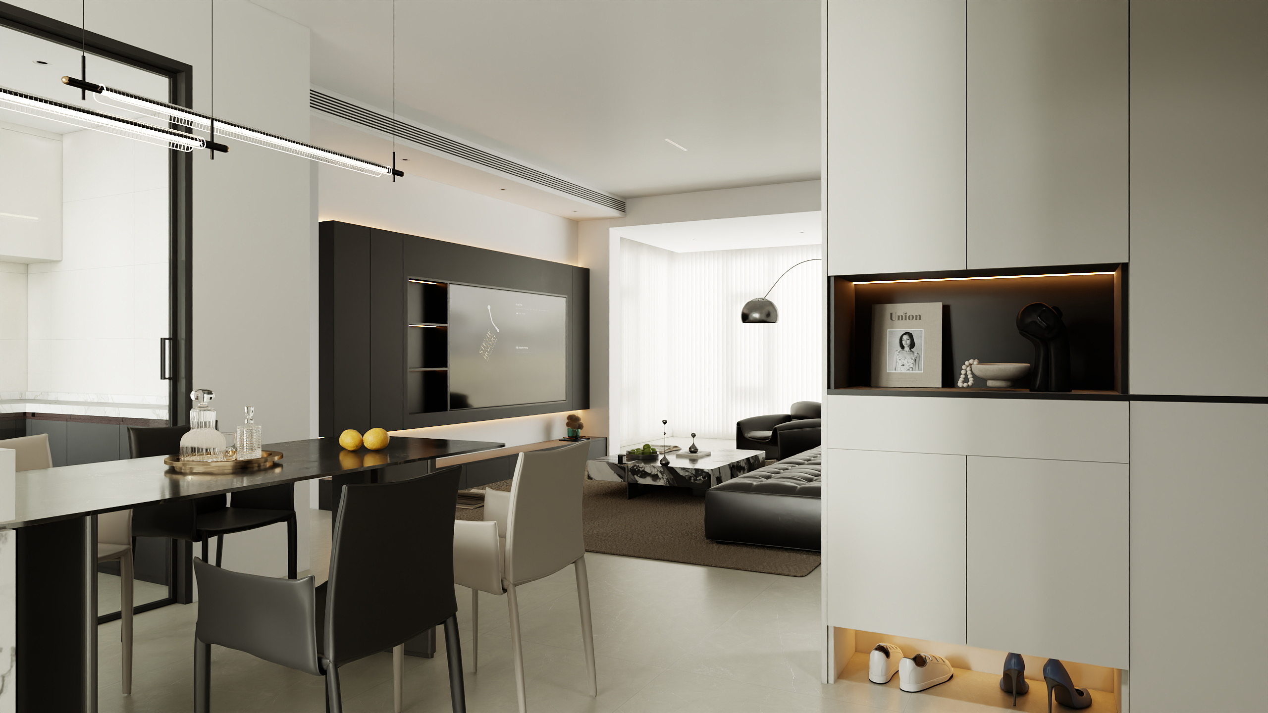 宇辰装饰.小孟-信义华府120.92极简黑白-装修设计方案