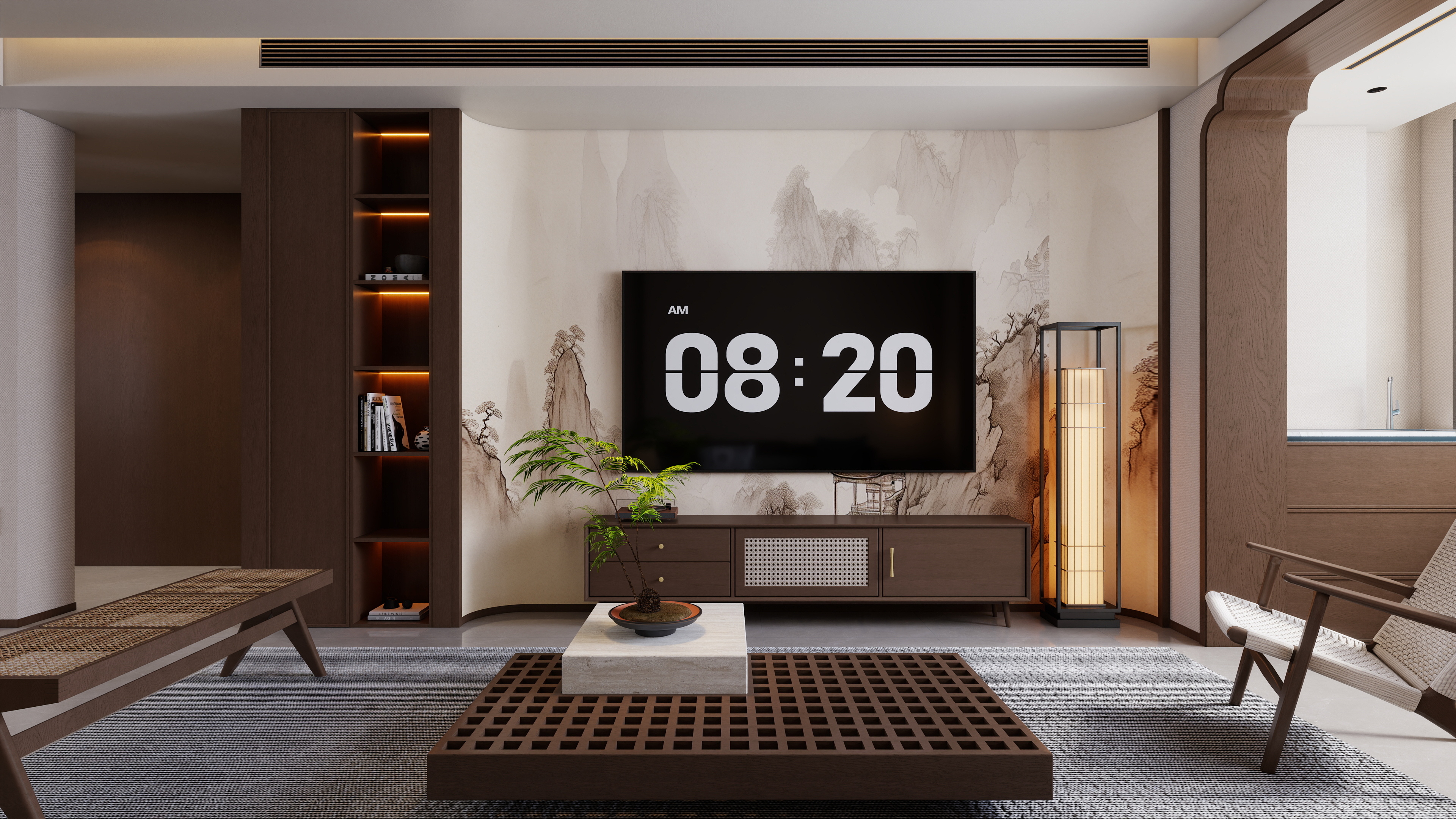 楠乔-新中式05无主灯精-装修设计方案