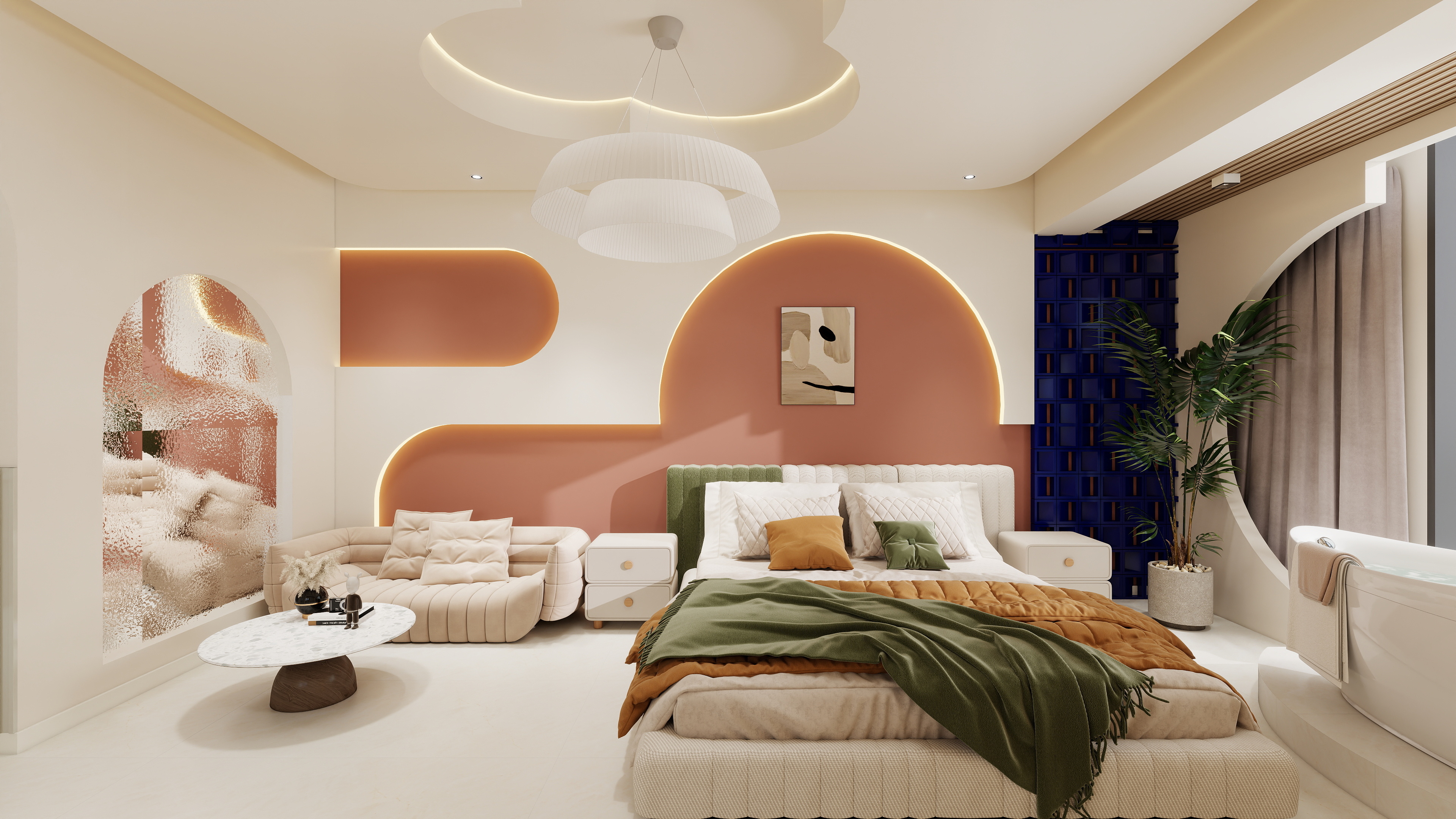 XINGGUANG-奶油风浴缸房-装修设计方案