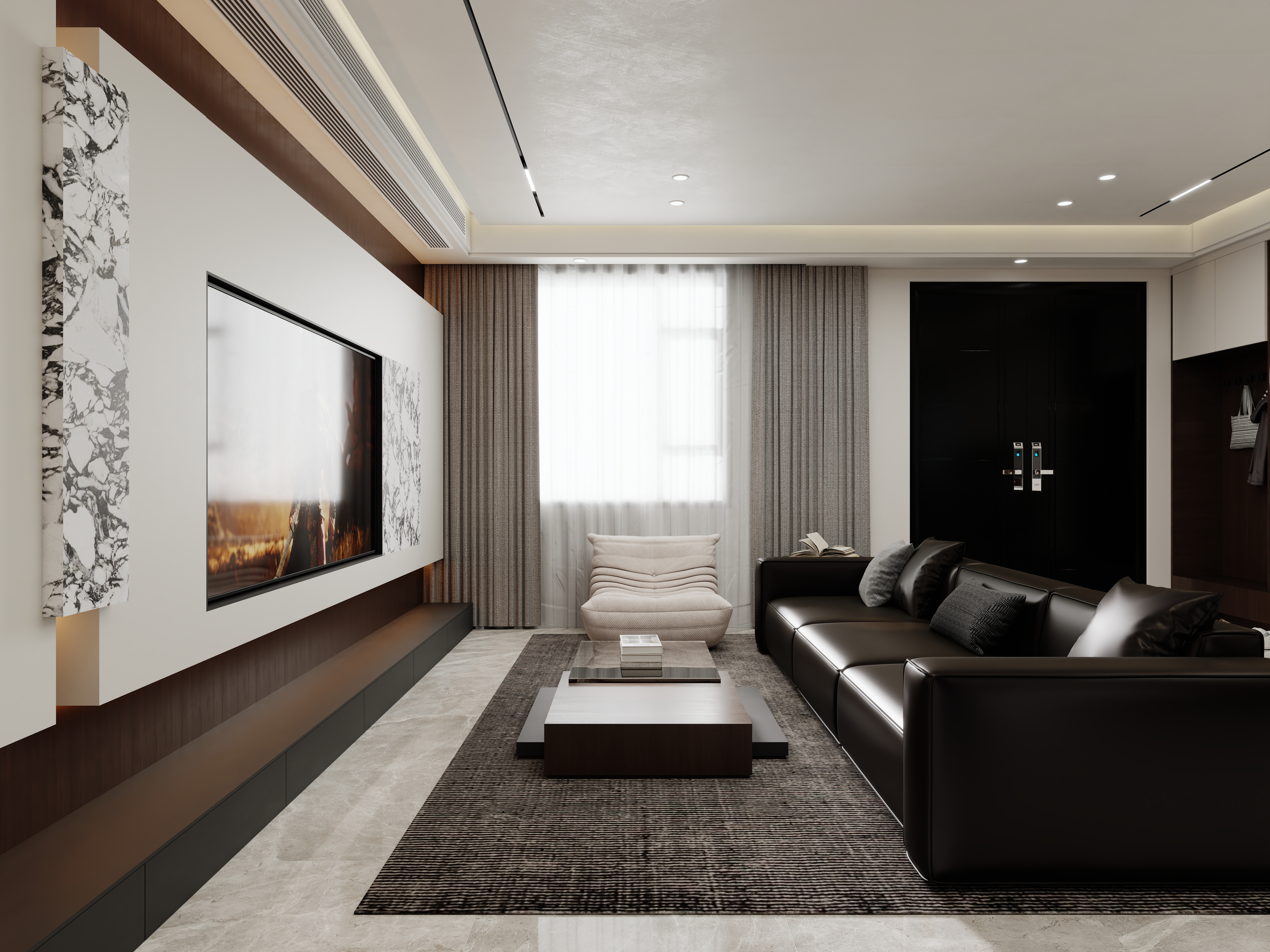 壹诺设计工作室-97㎡2室 - 意式简约装修效果图