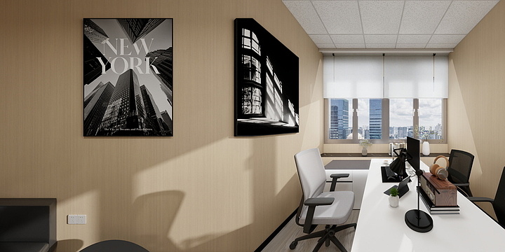 肥鹅设计丨小方-鸿禧中心B8102办公室装修工程平面图（层高2.91m）终版-装修设计方案