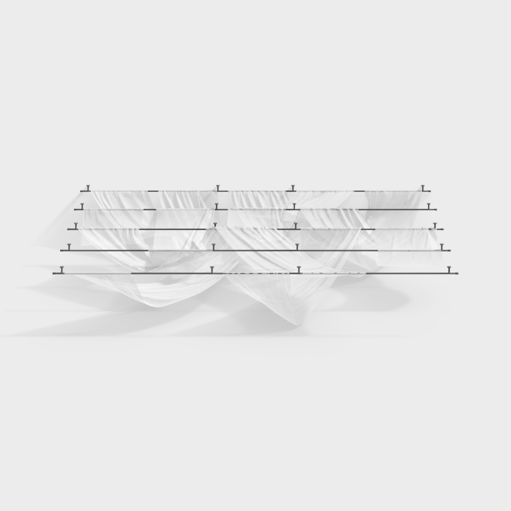 现代吸顶布艺帷幔3D模型
