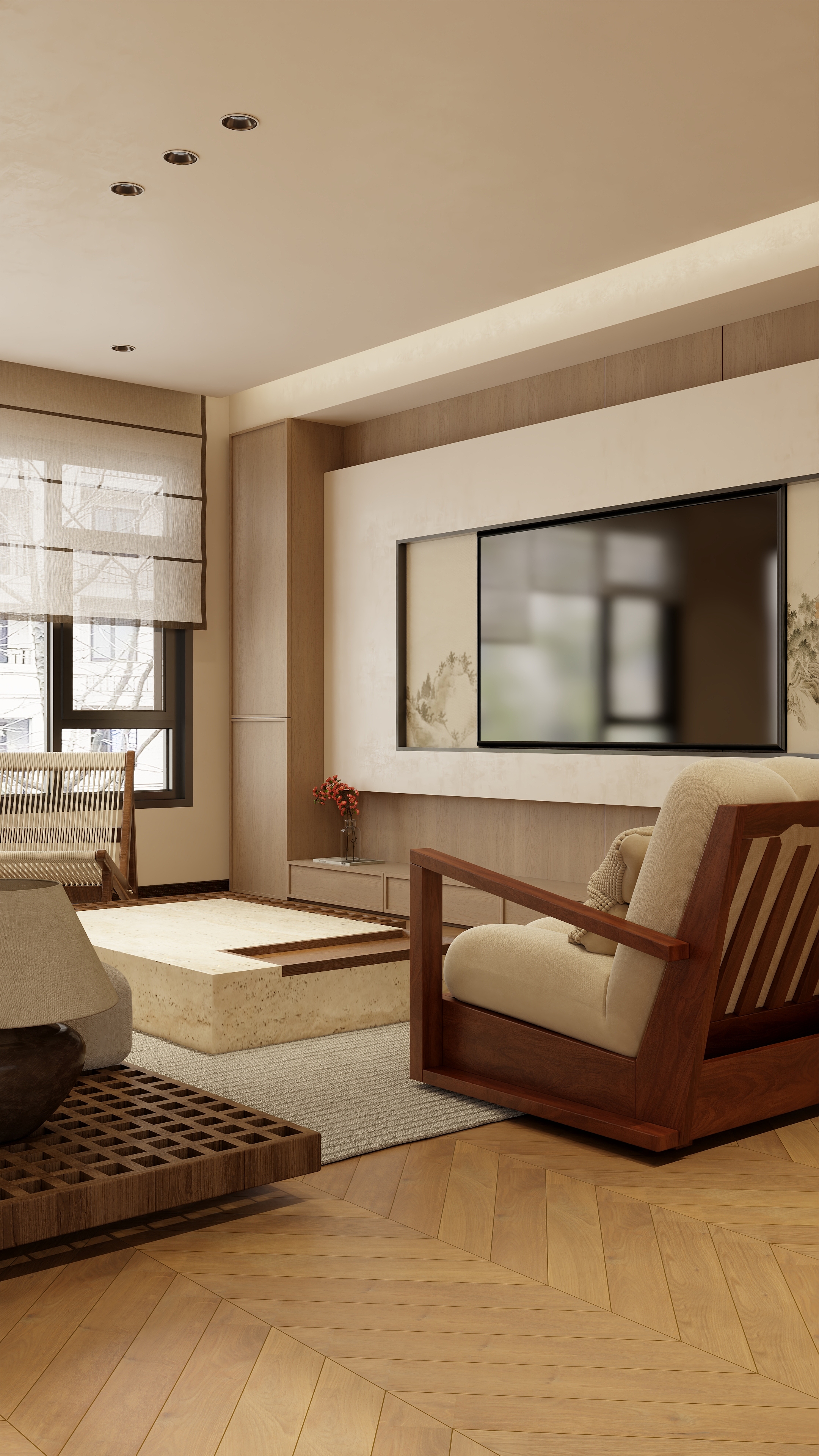 叁川空间设计-131㎡2室装修效果图