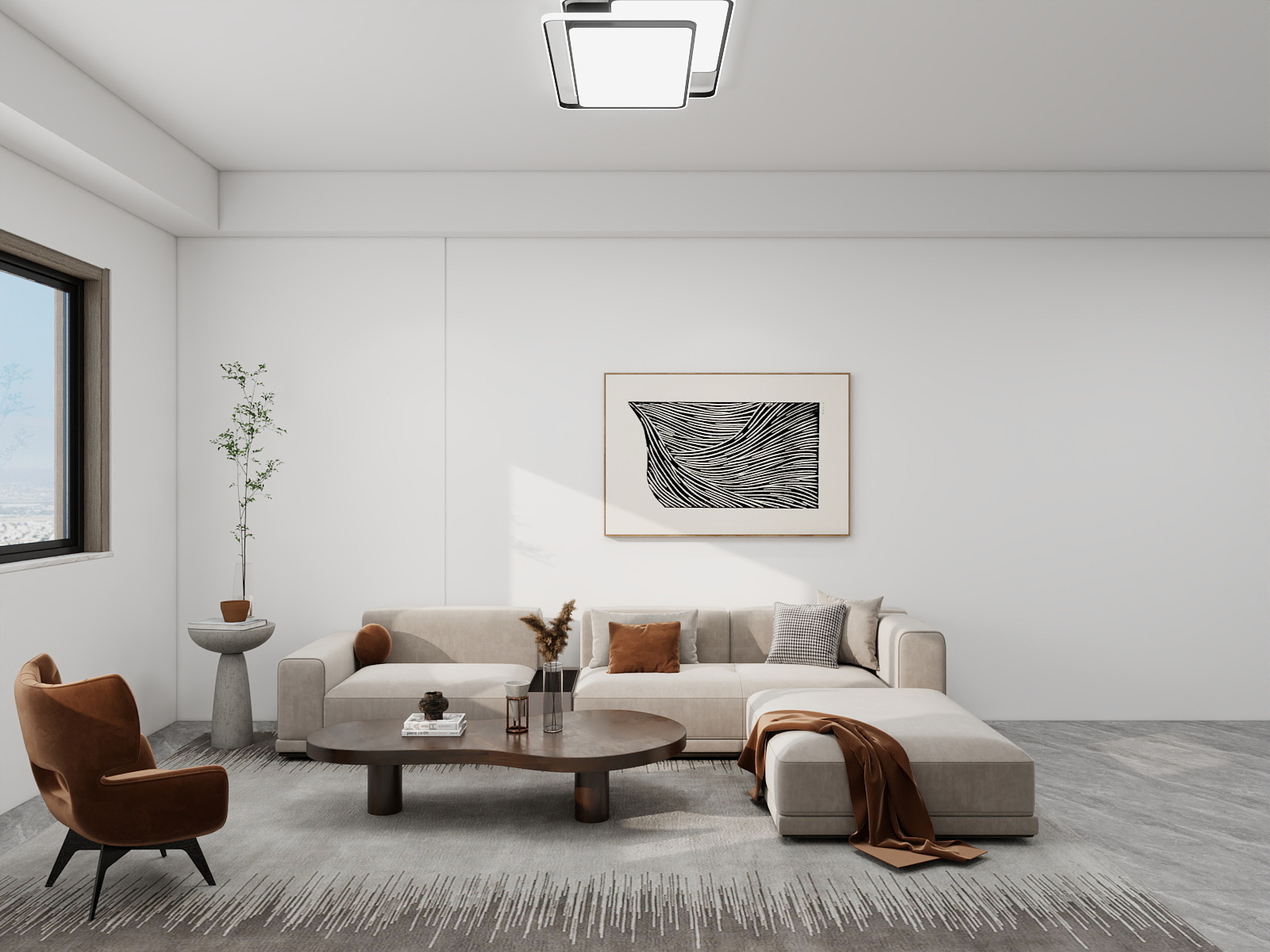 吴爽-85m²原木简约风格装修效果图