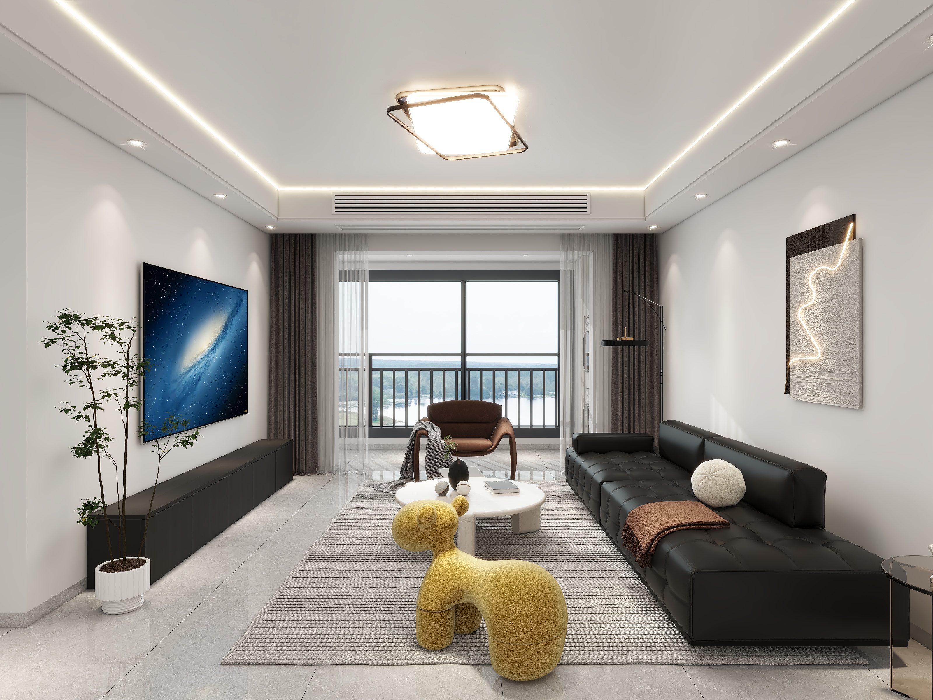 何宗建-《云山诗意》140平现代简约四居-装修设计方案