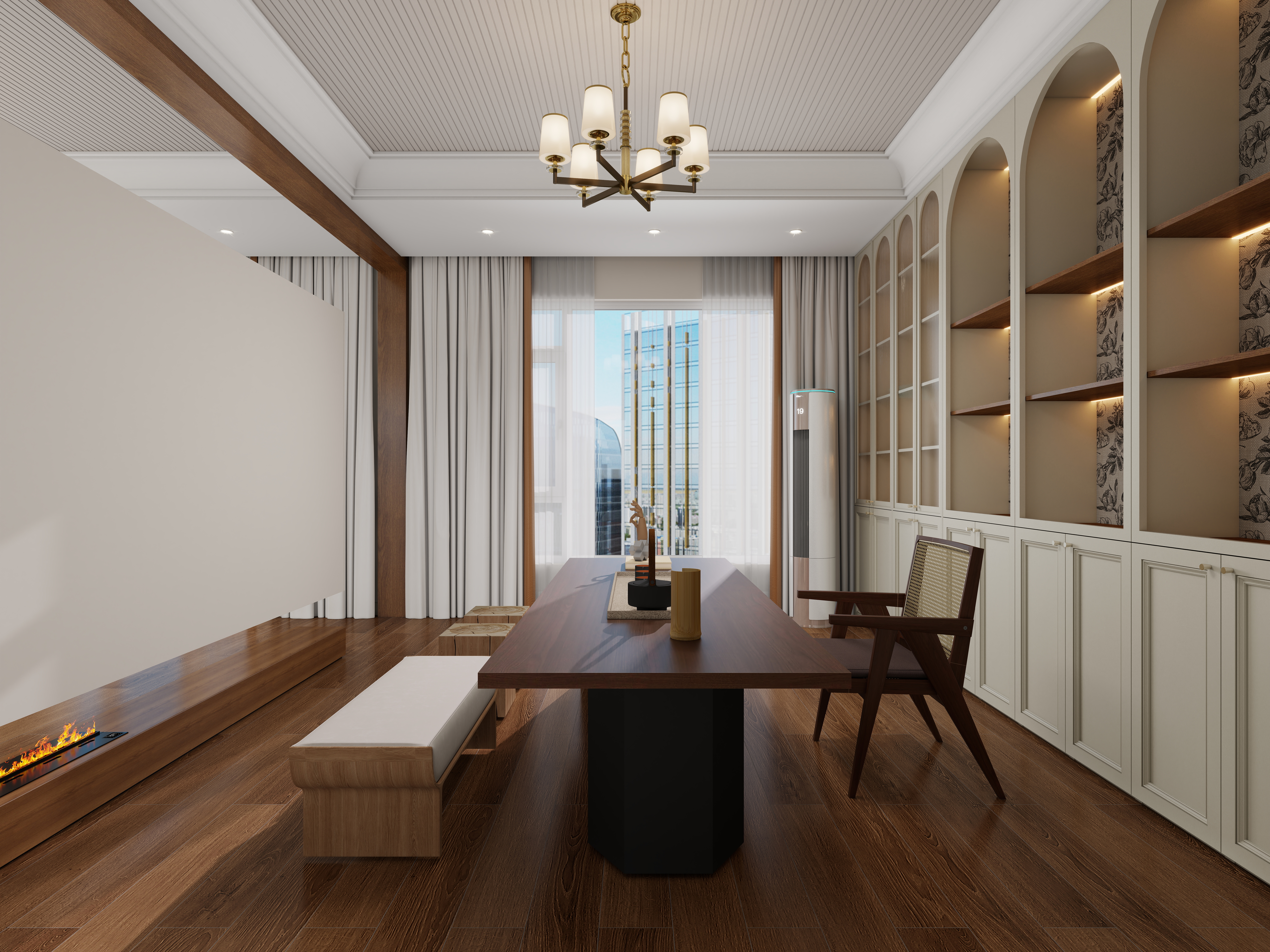 张岩-鹿鸣湾复式楼美式田园一层多功能室装修效果图第3张