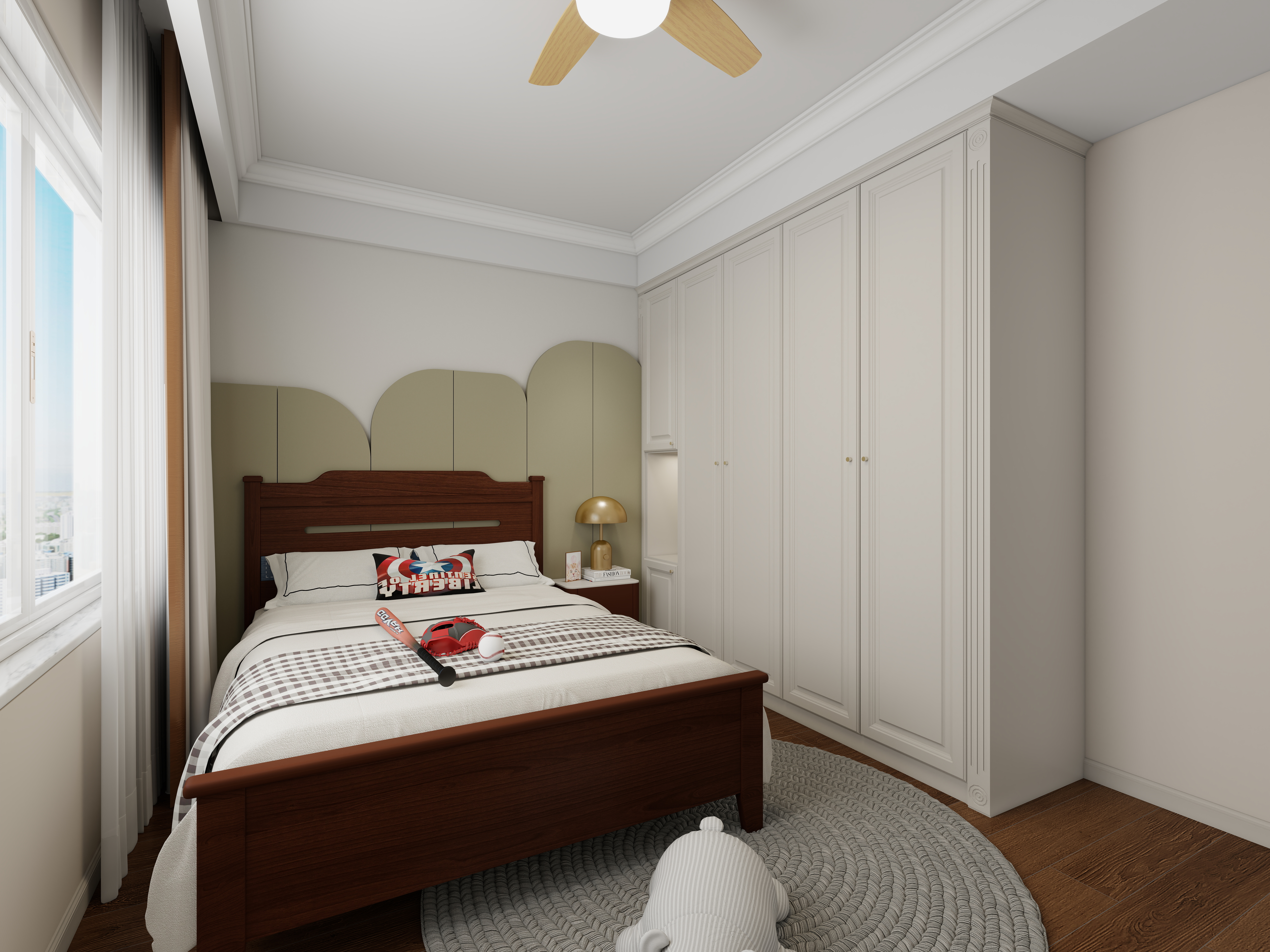 张岩-鹿鸣湾复式楼美式田园二层儿童房2装修效果图第3张