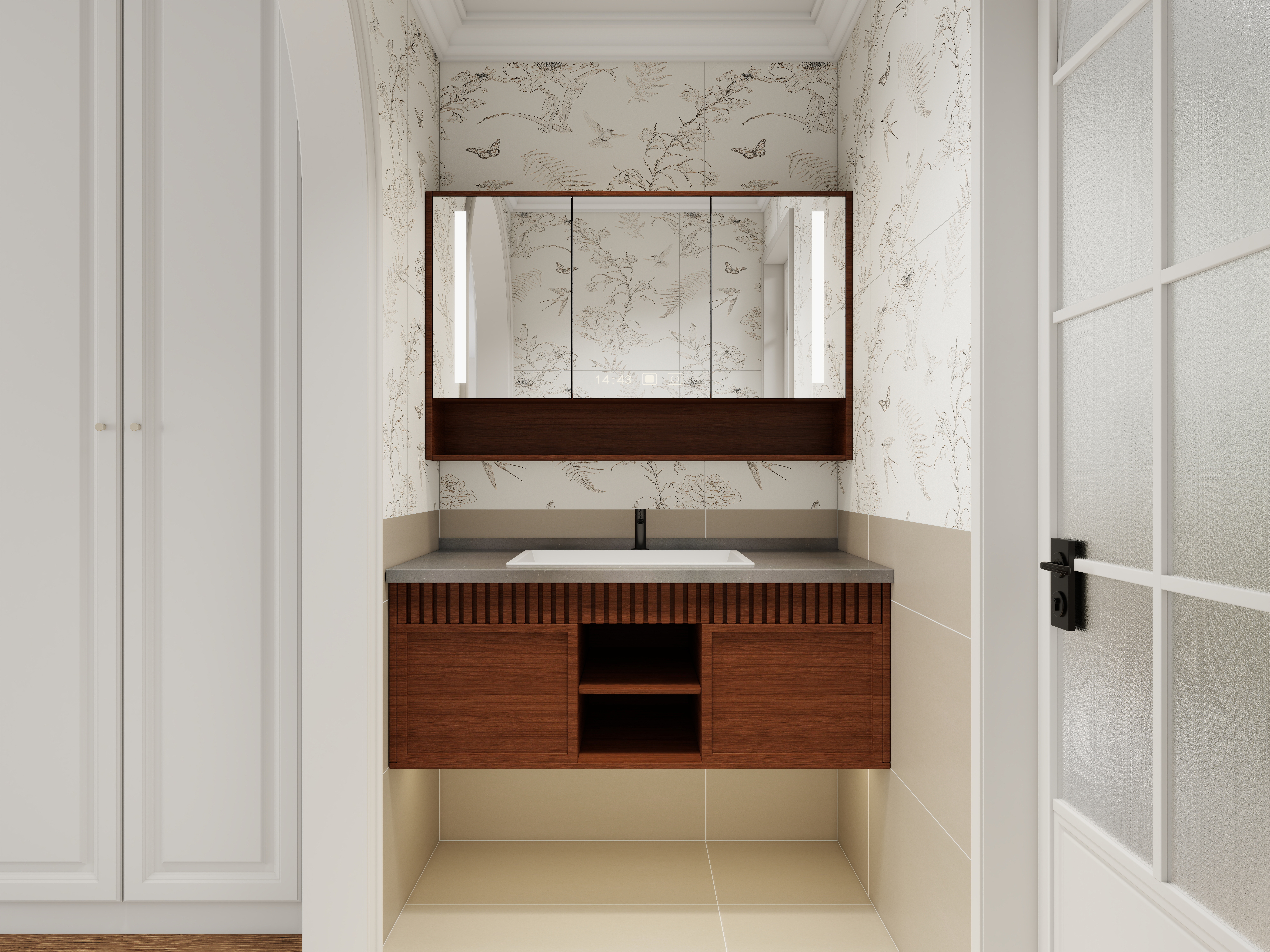 张岩-鹿鸣湾复式楼美式田园二层盥洗区装修效果图第1张