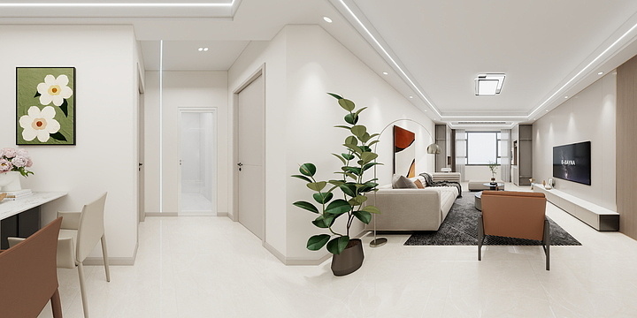 室内设计师官官-天福现河一号现代简约-装修设计方案