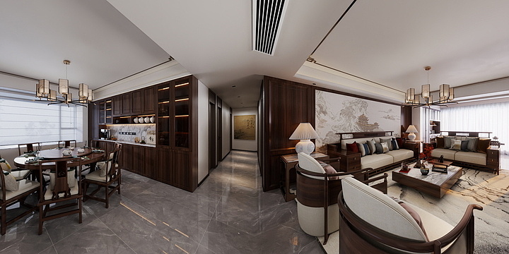 天邻国际设计工程-中式酷家乐成套案例-副本-装修设计方案