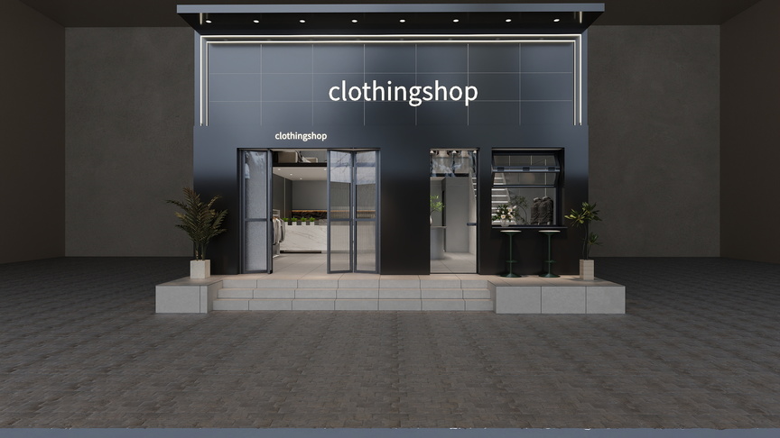 鼠尾草CC-二层服装店装修效果图