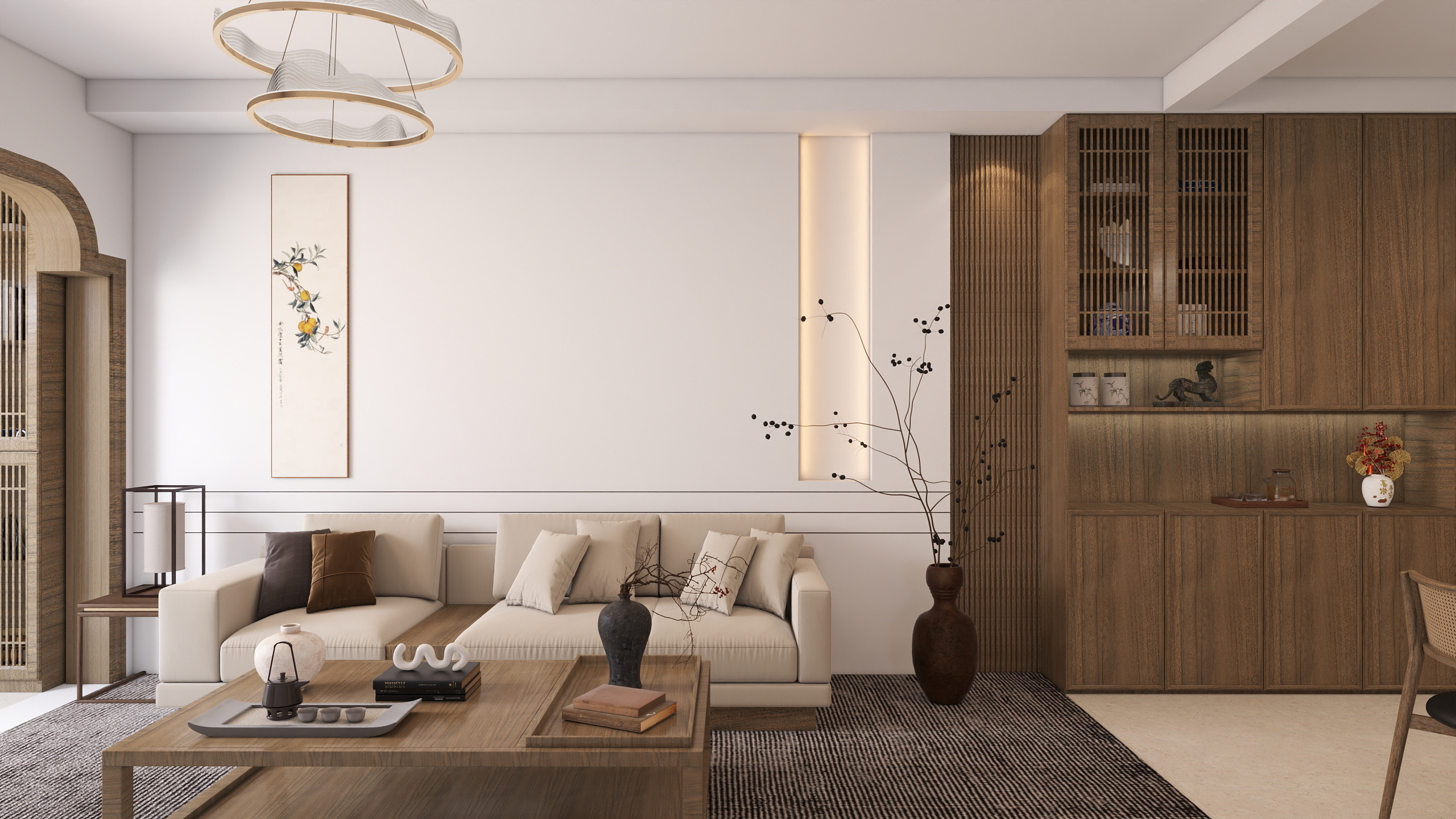 陈涛lJNH-新中式89㎡2室装修效果图