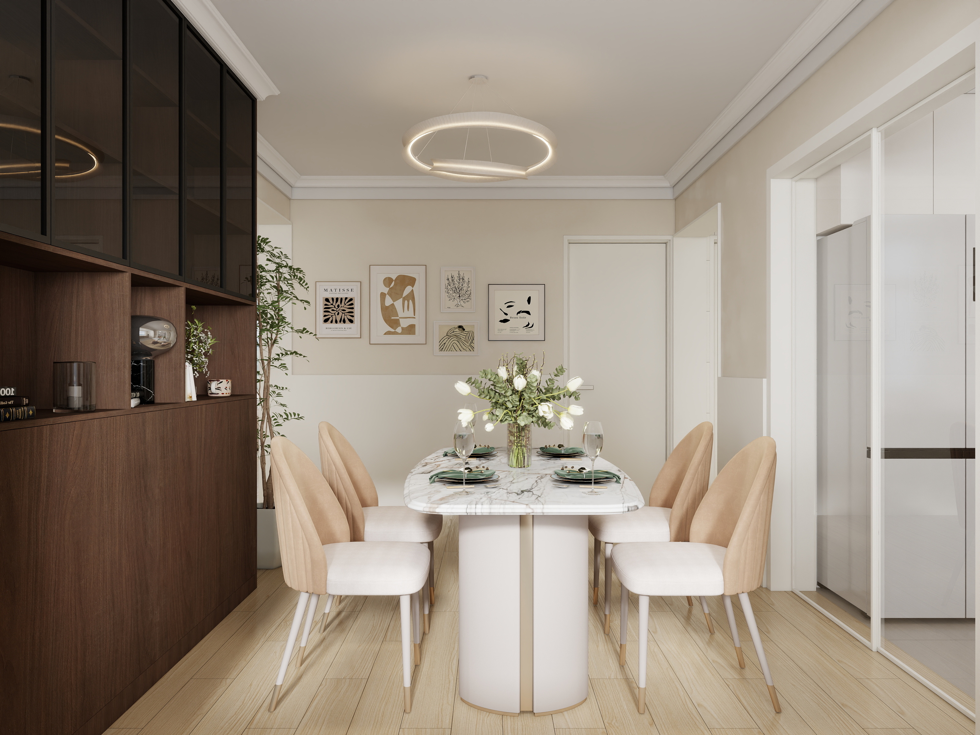 李青越-136平方原木风三居室装修效果图