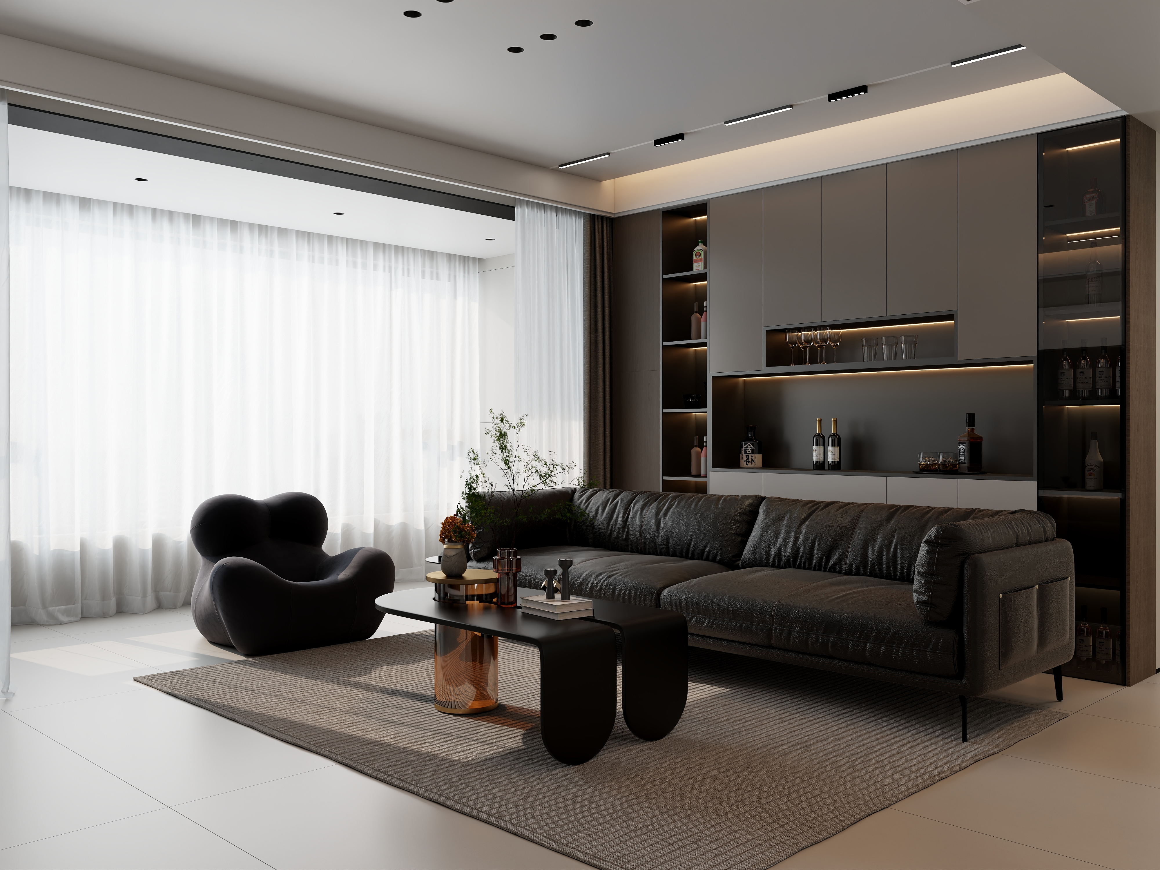 庄育霖-阳光花都114平意式轻奢2室装修效果图