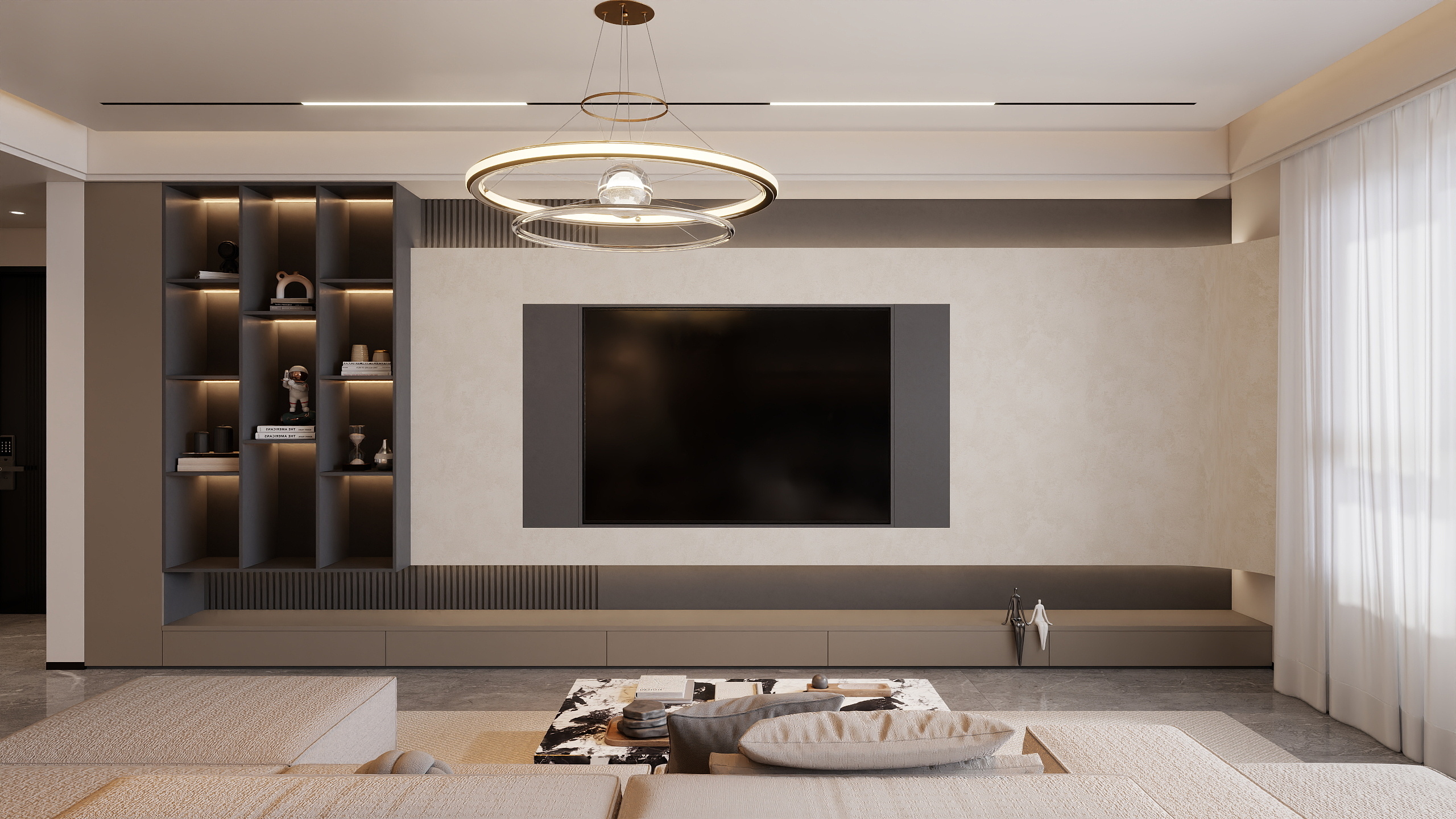 李青越-122平现代轻奢风格三居室装修效果图