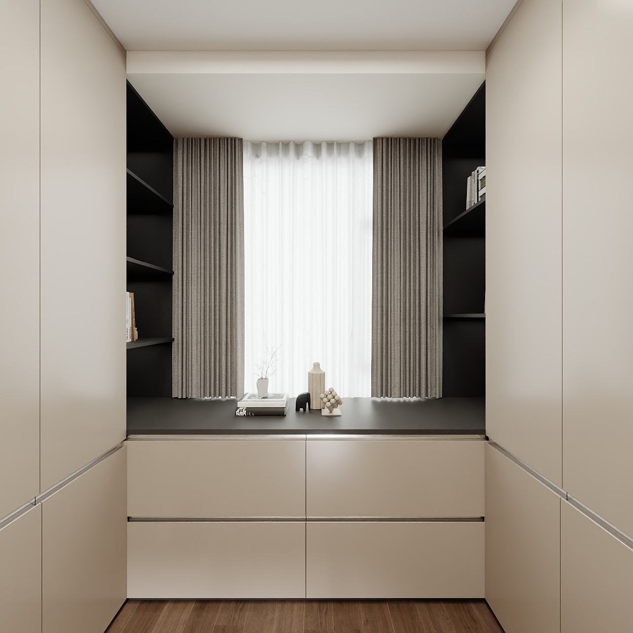 壹诺设计工作室-85㎡2室-现代简约 一层步入式衣柜装修效果图第3张