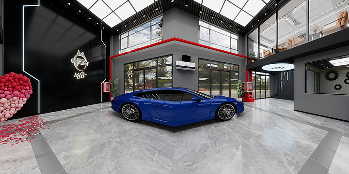 米格空间美学-AX&XPEL石河子汽车行-装修设计方案