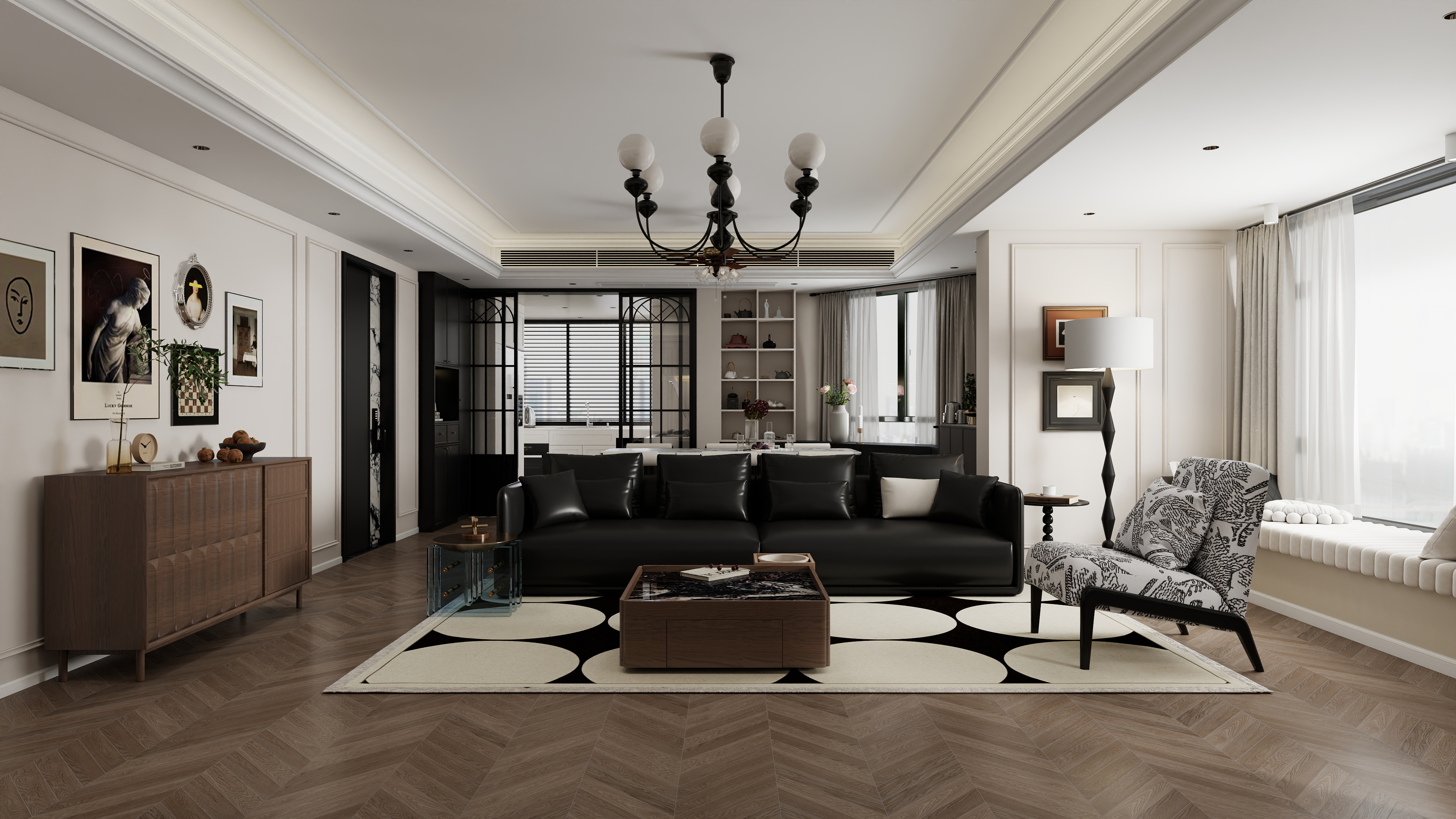 张煜强煜境设计-中山170平米简约法式大平层-装修设计方案